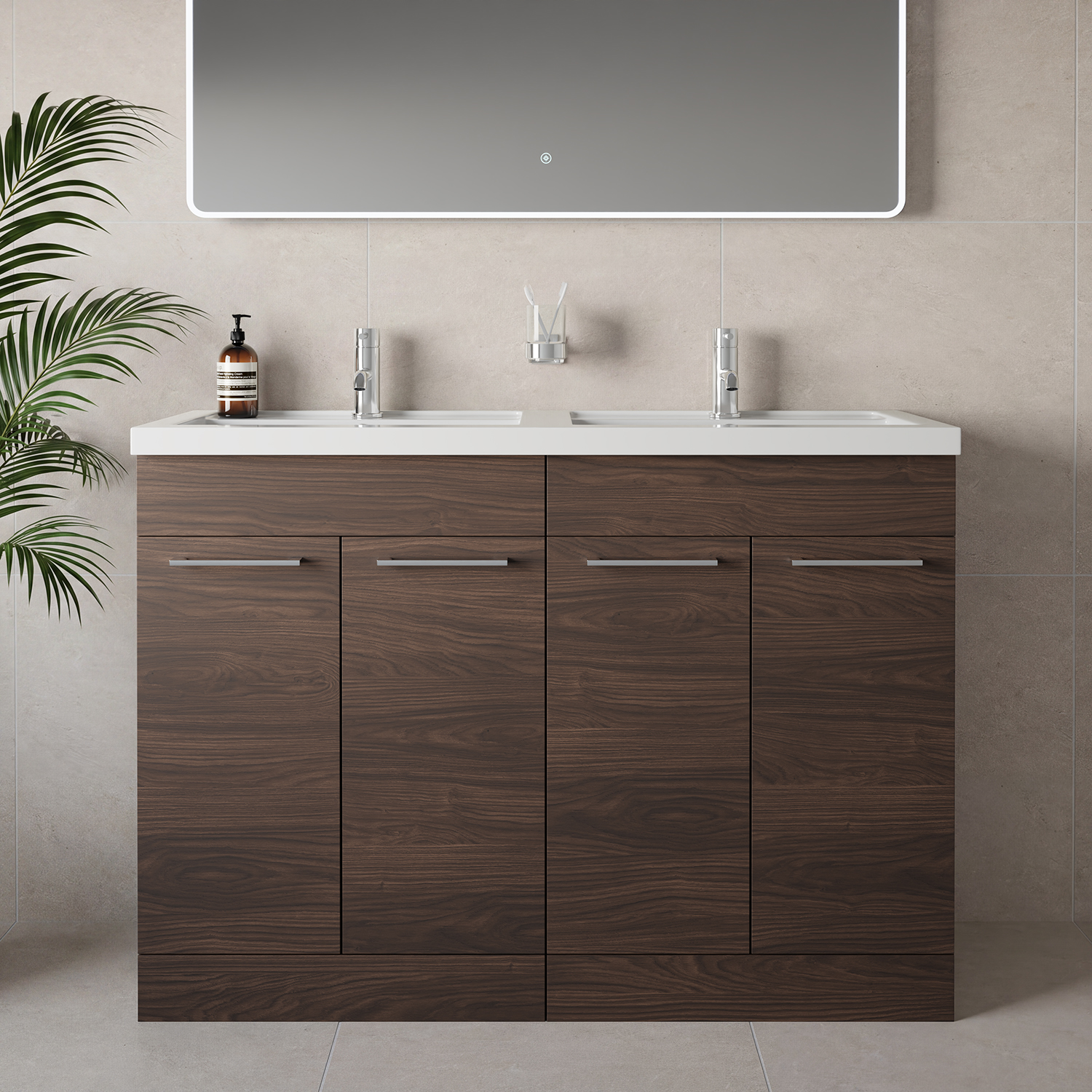 Napoli 390 4 Door Vanity Unit with Double Lucia Basins