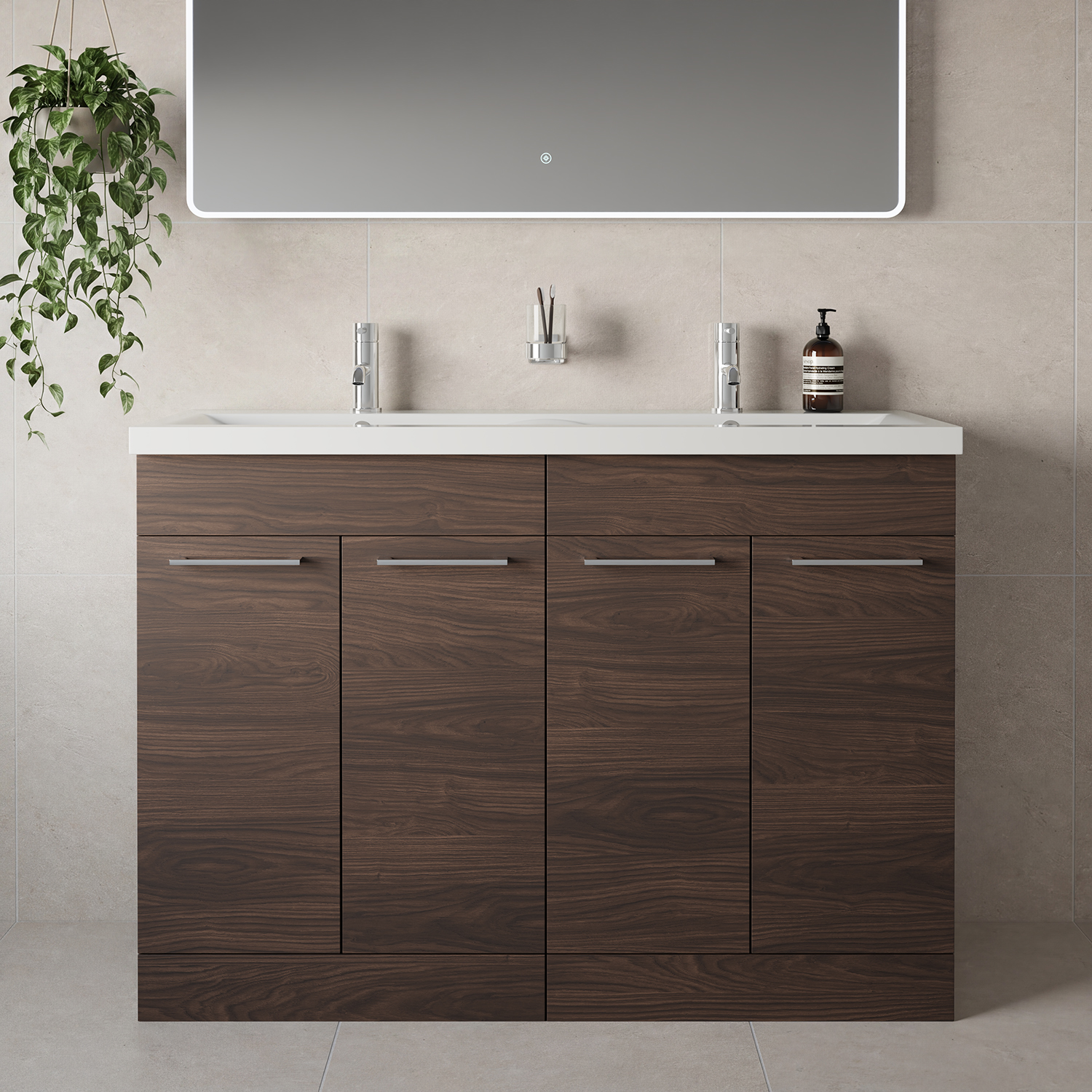 Napoli 390 4 Door Vanity Unit with Double Glide Basins