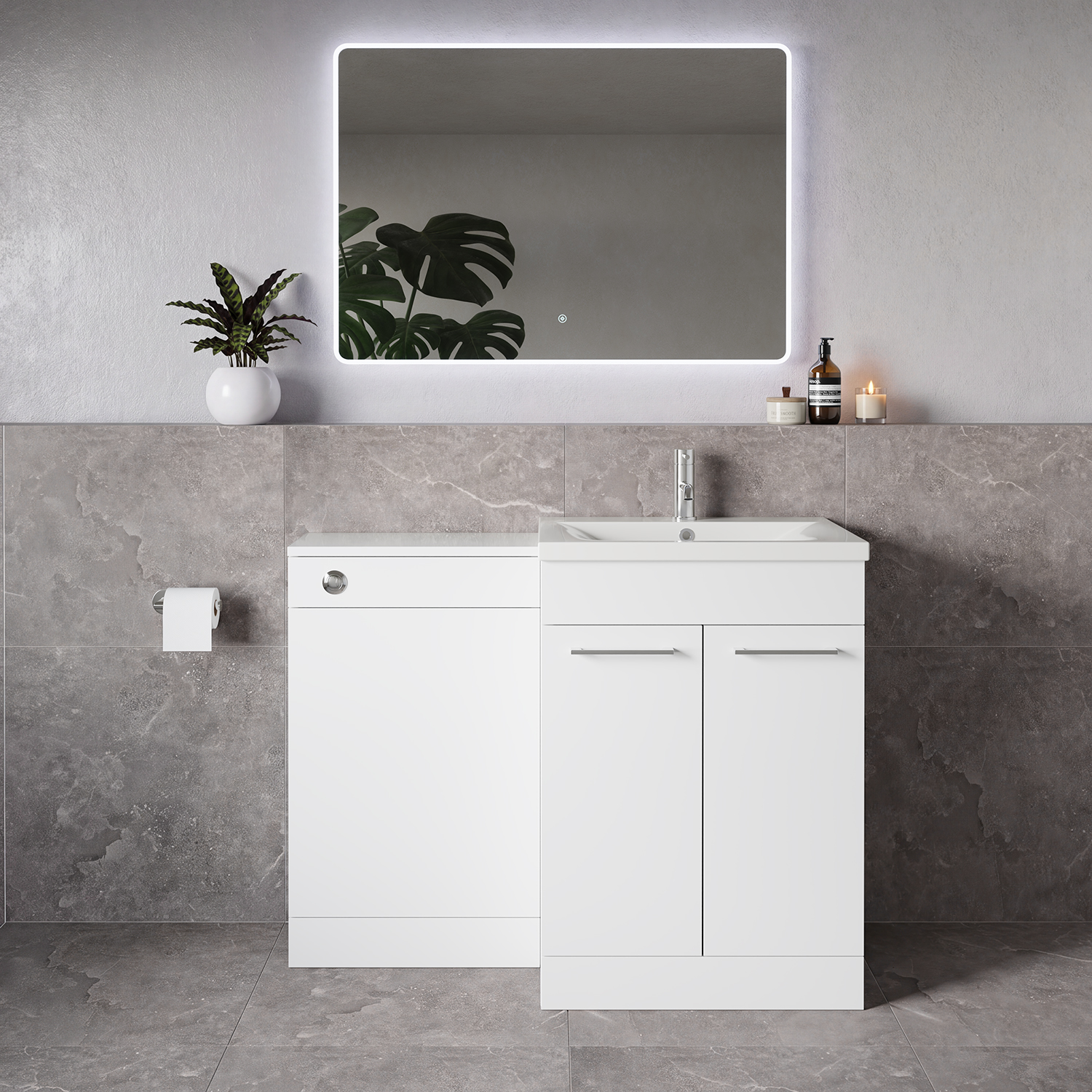 Napoli 460 2 Door Vanity Unit Toilet Suite with Glide Basin