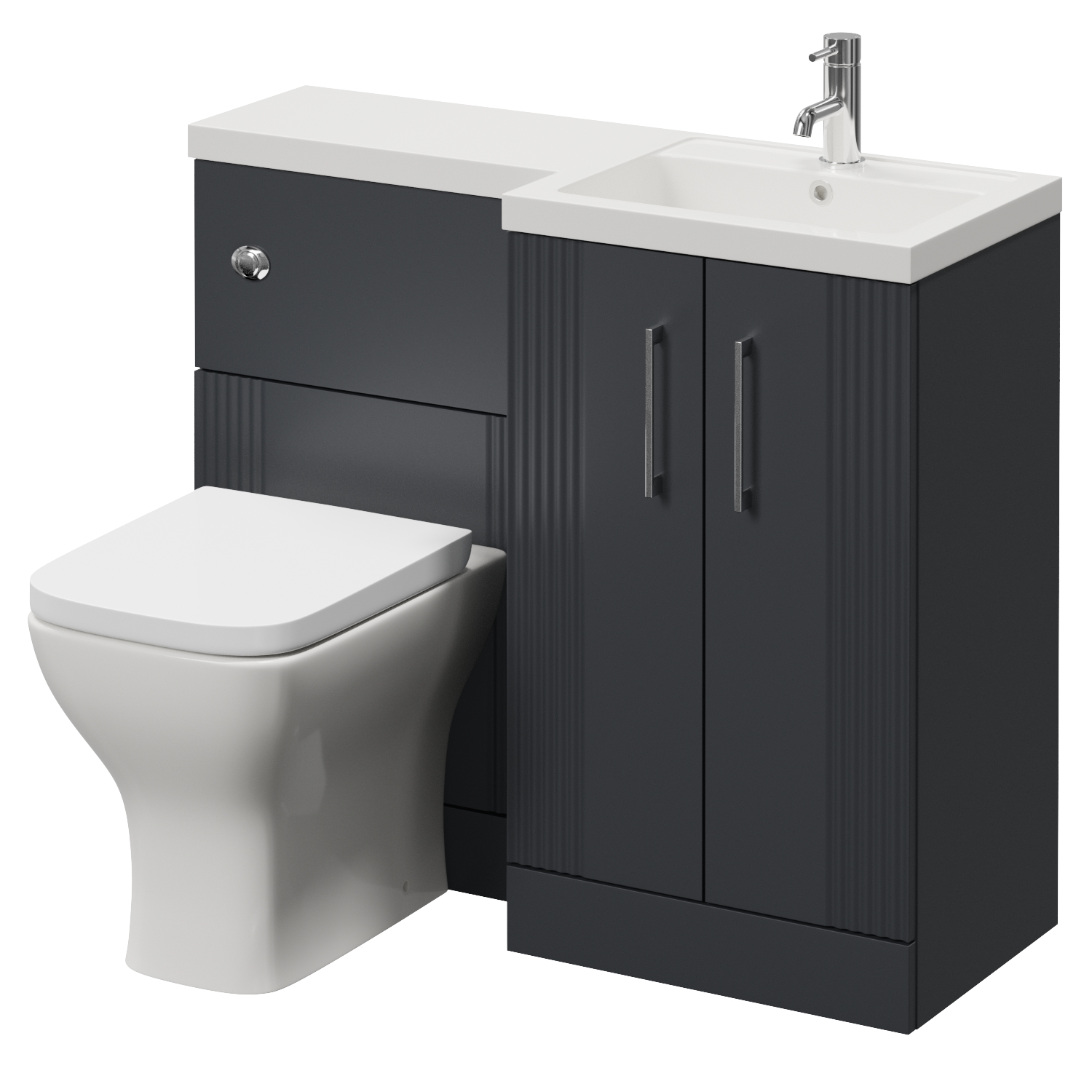 Avant 2 Door Vanity Unit Toilet Suite with Right Hand Square Lucia Basin