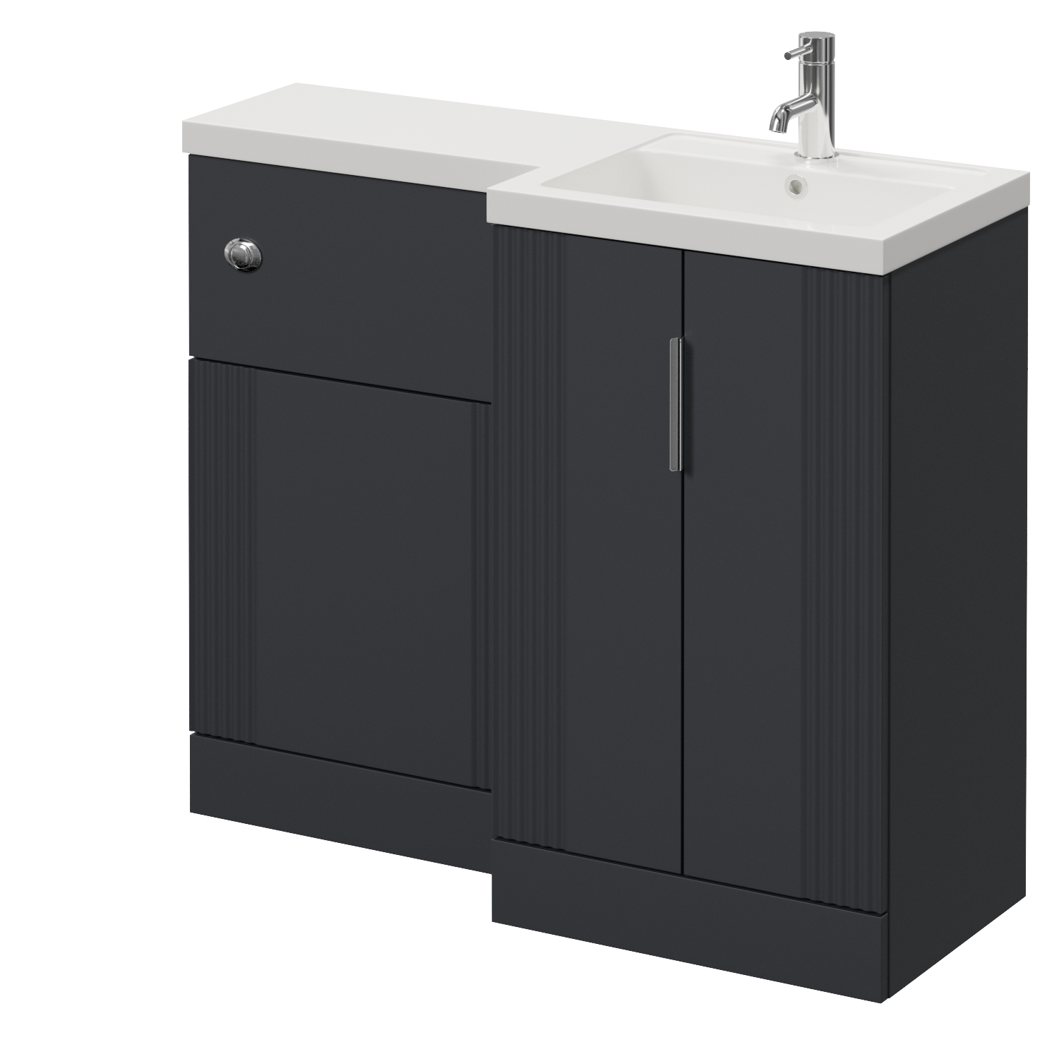 Avant 2 Door Vanity Unit Toilet Suite with Right Hand Square Lucia Basin
