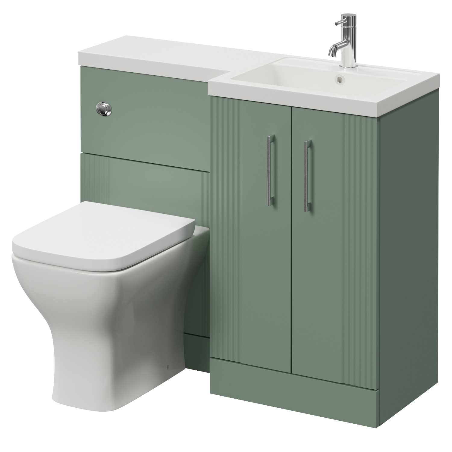 Avant 2 Door Vanity Unit Toilet Suite with Right Hand Square Lucia Basin