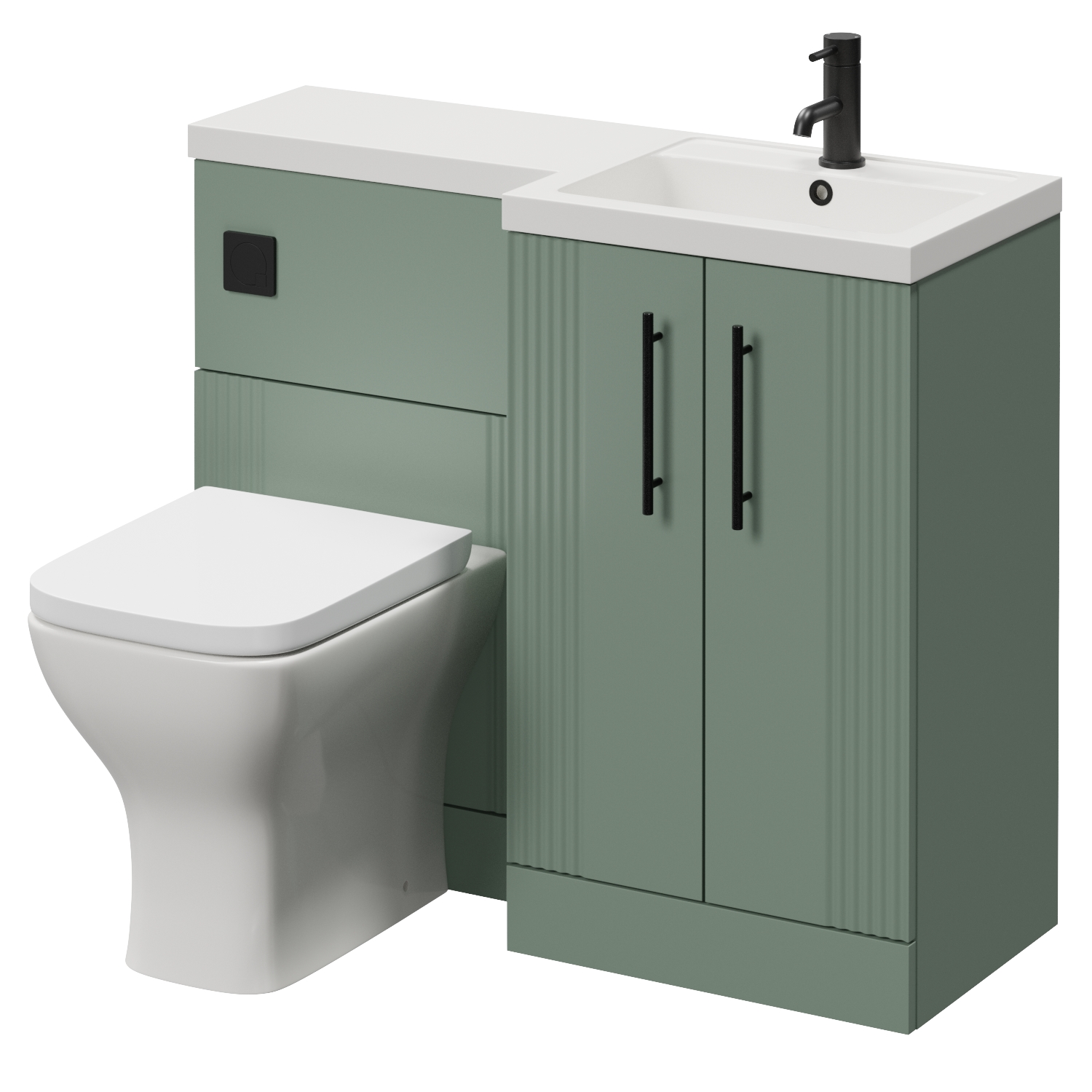 Avant 2 Door Vanity Unit Toilet Suite with Right Hand Square Lucia Basin