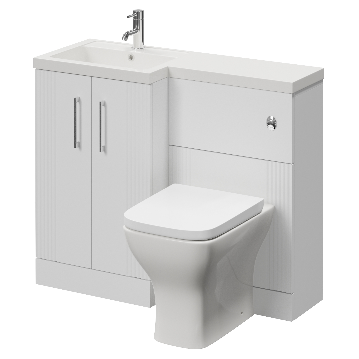 Avant 2 Door Vanity Unit Toilet Suite with Left Hand Square Lucia Basin