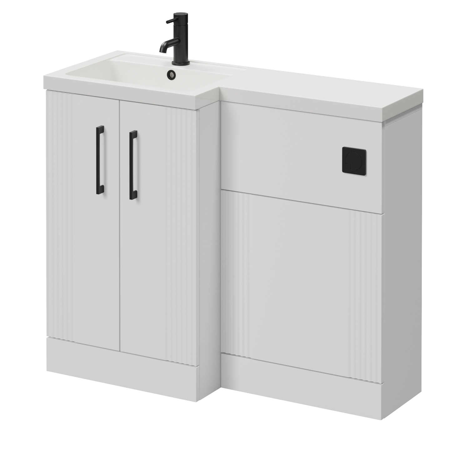 Avant 2 Door Vanity Unit Toilet Suite with Left Hand Square Lucia Basin