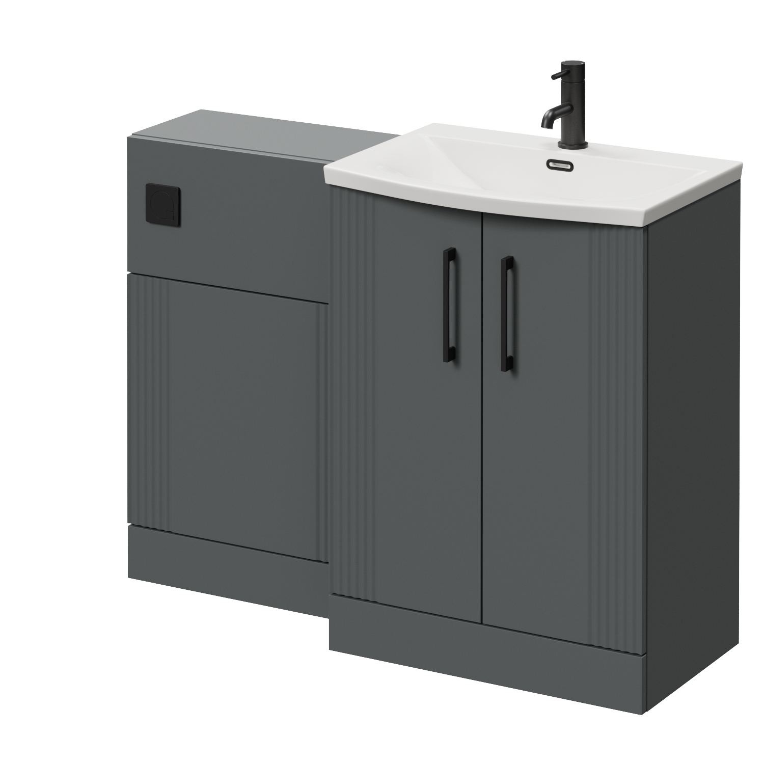 Avant 2 Door Vanity Unit and Toilet Suite with Arc Basin