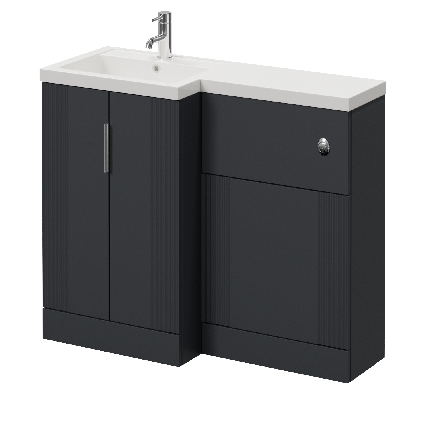 Avant 2 Door Vanity Unit Toilet Suite with Left Hand Square Lucia Basin