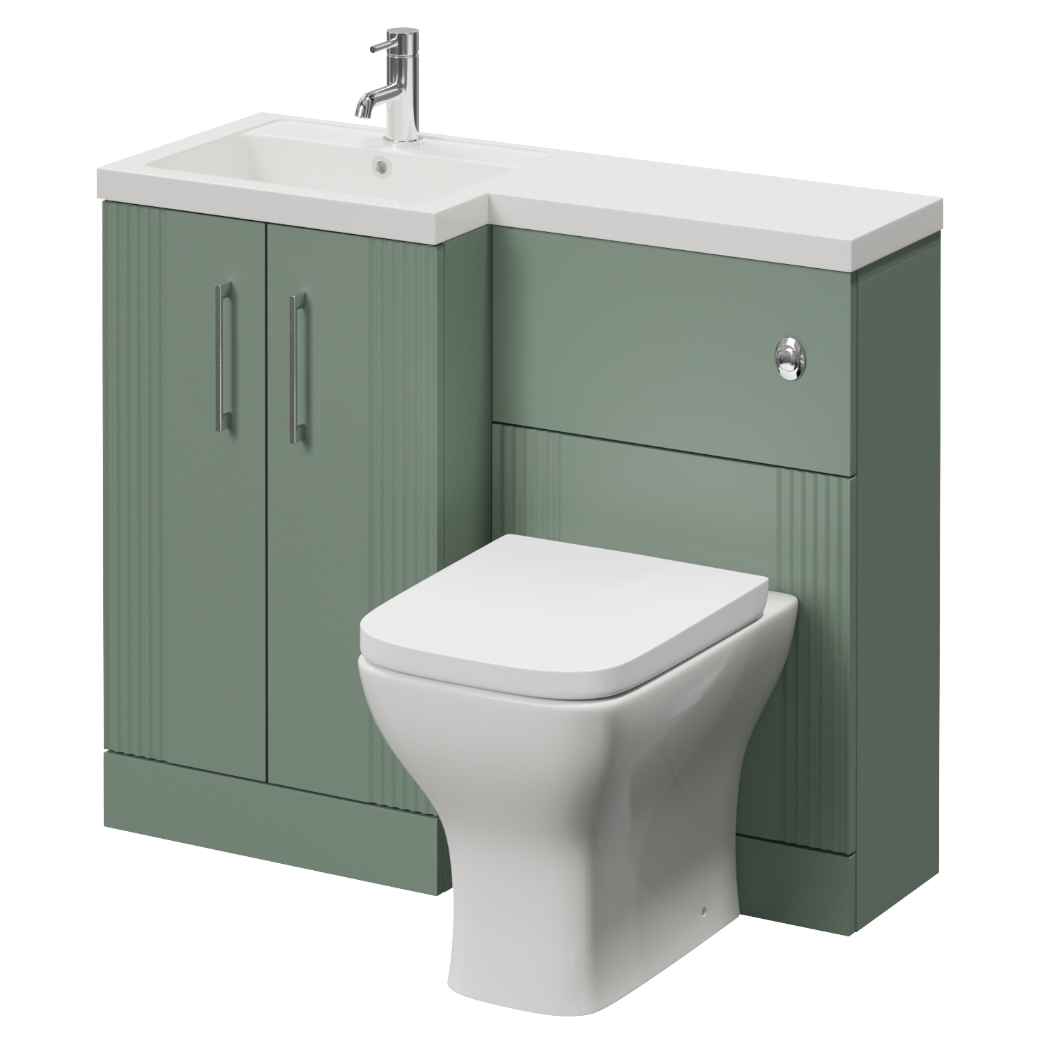 Avant 2 Door Vanity Unit Toilet Suite with Left Hand Square Lucia Basin