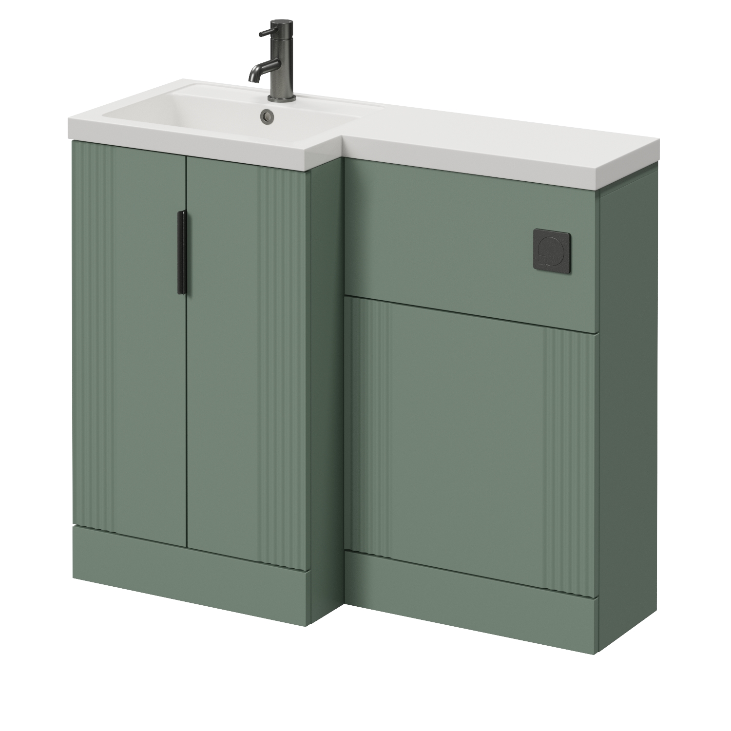 Avant 2 Door Vanity Unit Toilet Suite with Left Hand Square Lucia Basin