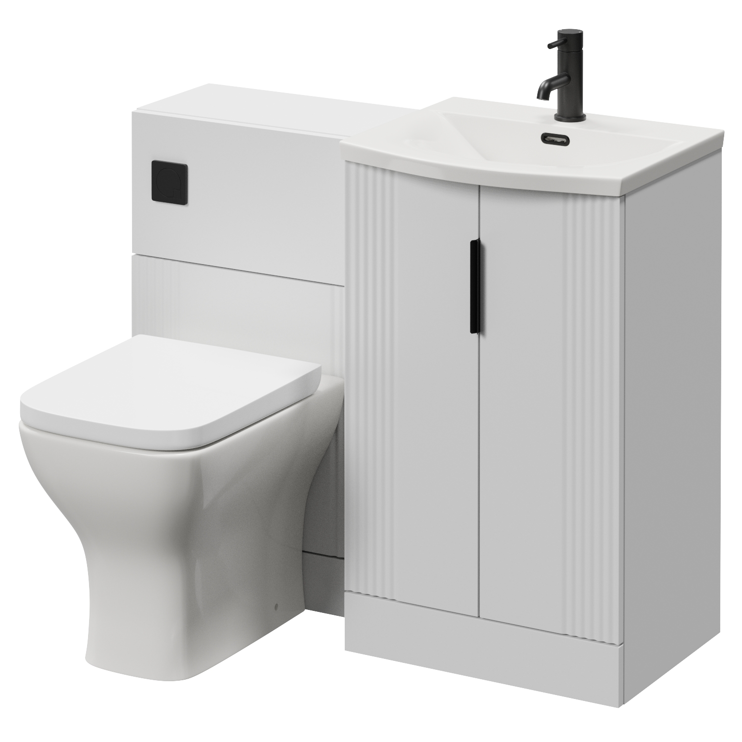 Avant 2 Door Vanity Unit and Toilet Suite with Arc Basin