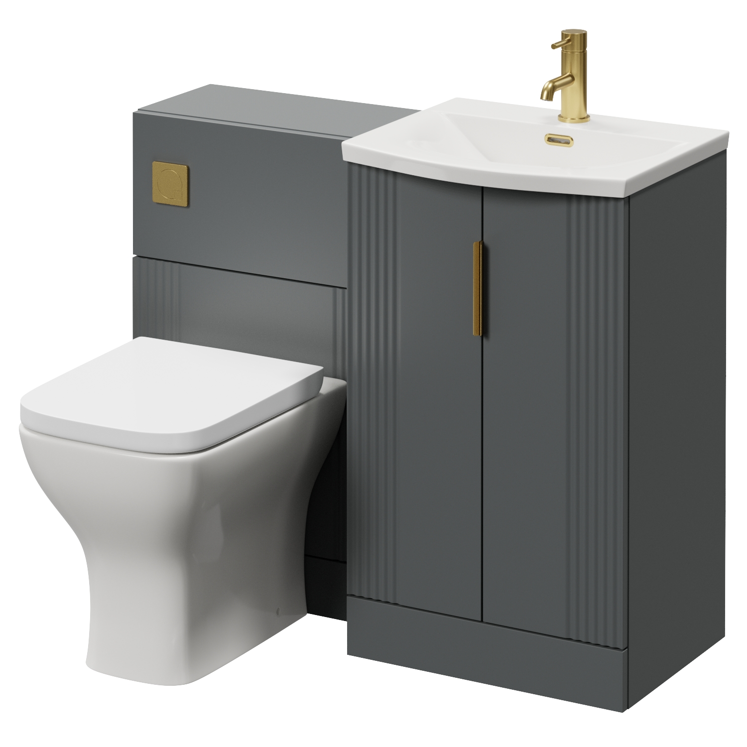 Avant 2 Door Vanity Unit and Toilet Suite with Arc Basin