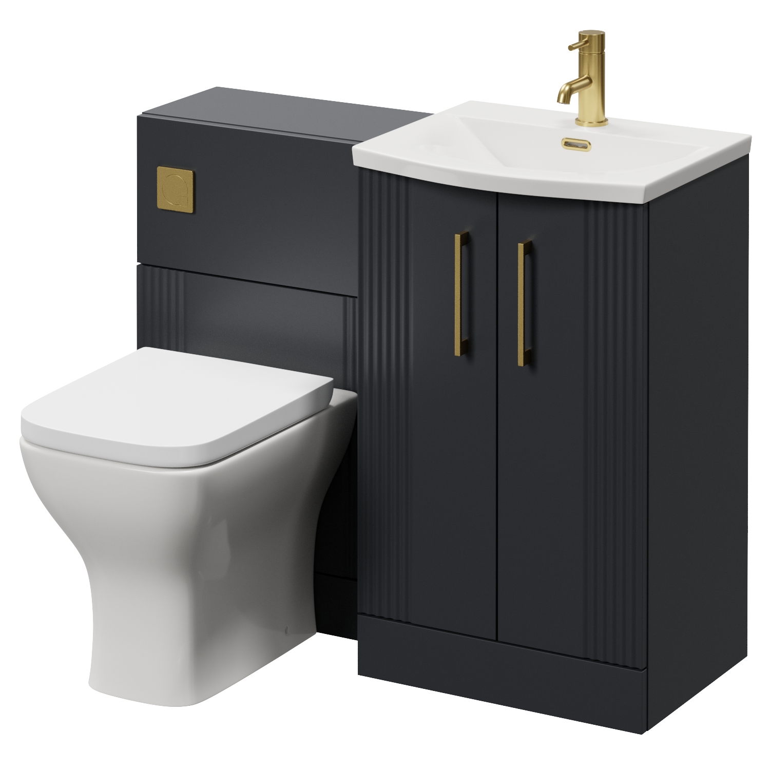 Avant 2 Door Vanity Unit and Toilet Suite with Arc Basin