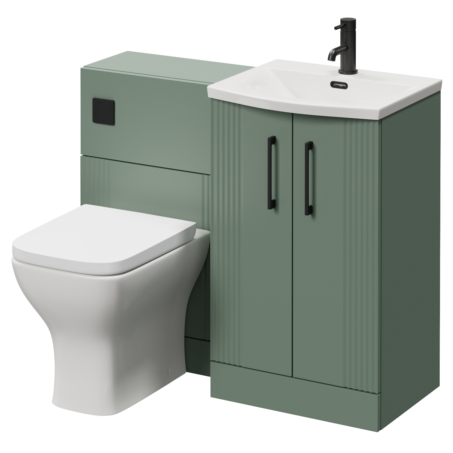 Avant 2 Door Vanity Unit and Toilet Suite with Arc Basin