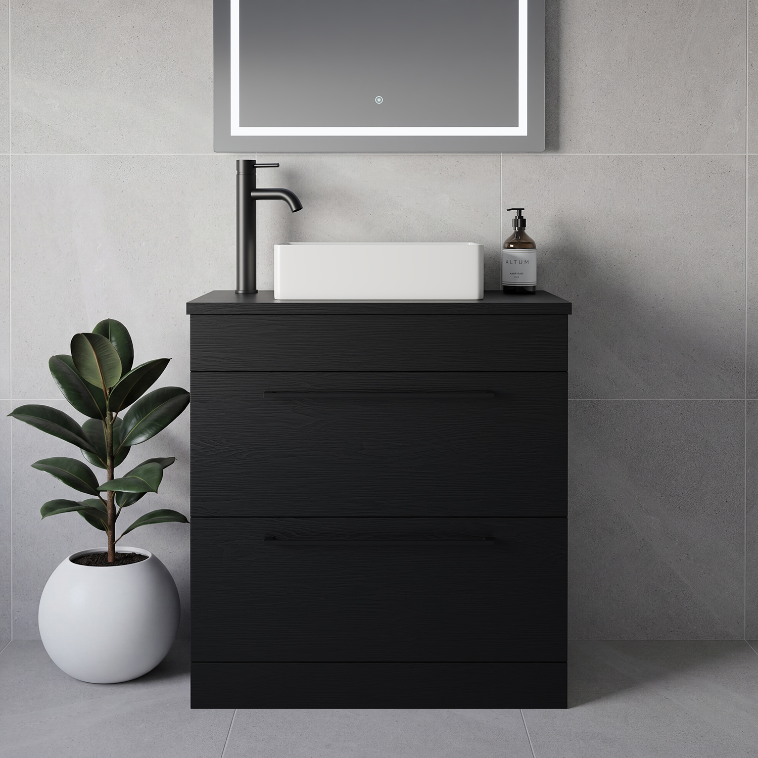 Napoli 390 2 Drawer Vanity Unit for Countertop Basins