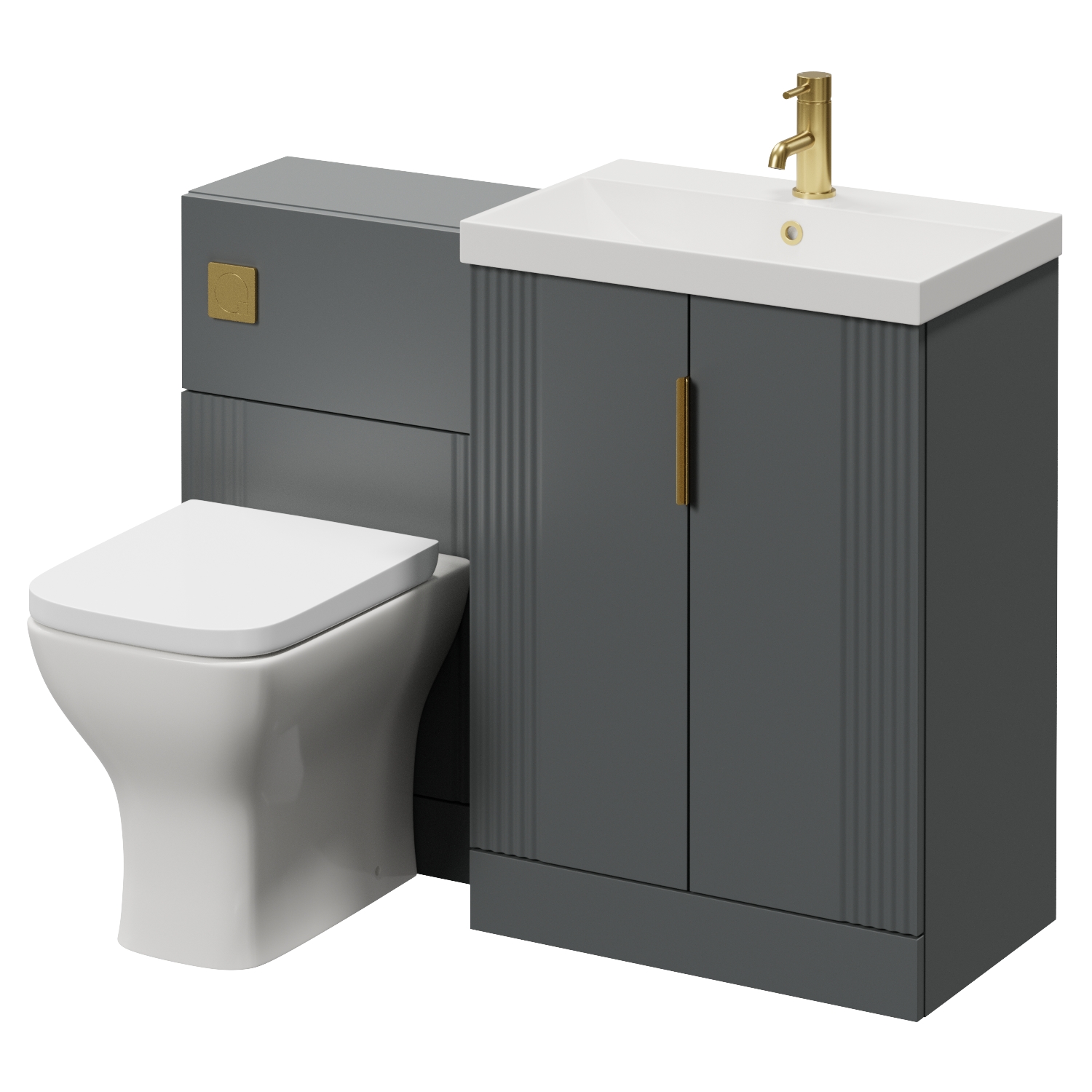 Avant 2 Door Vanity Unit and Toilet Suite with Rimini Basin