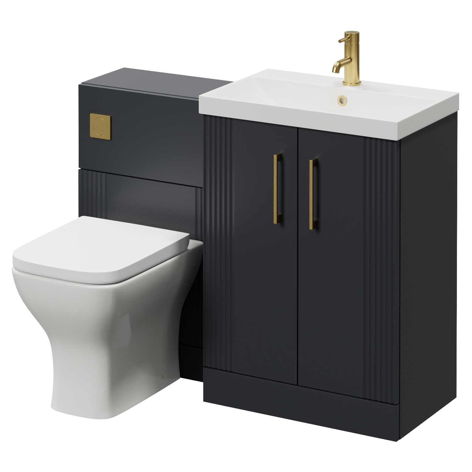 Avant 2 Door Vanity Unit and Toilet Suite with Rimini Basin