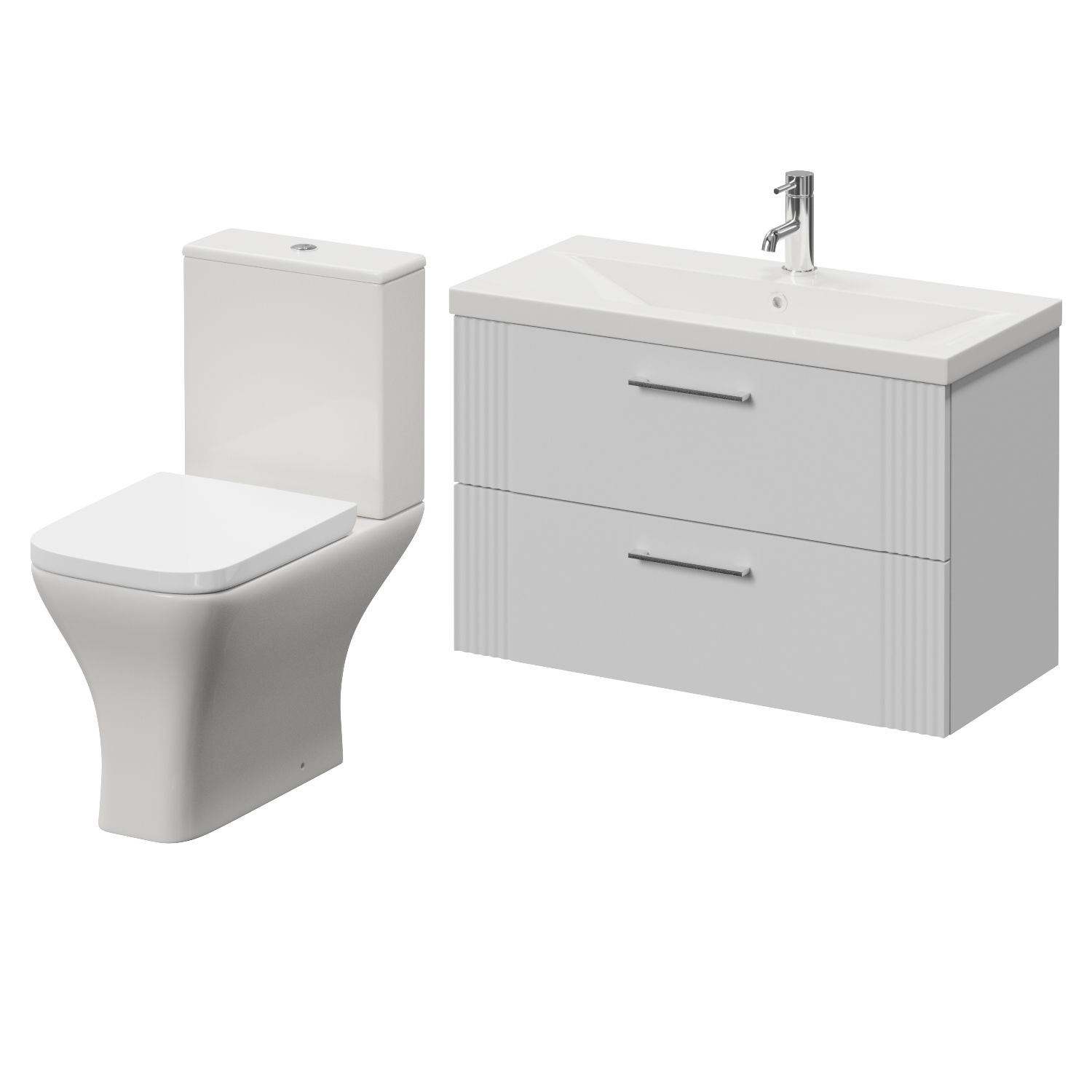 Avant Wall Mounted 2 Drawer Vanity Unit and Kingston Toilet Suite with Glide Basin