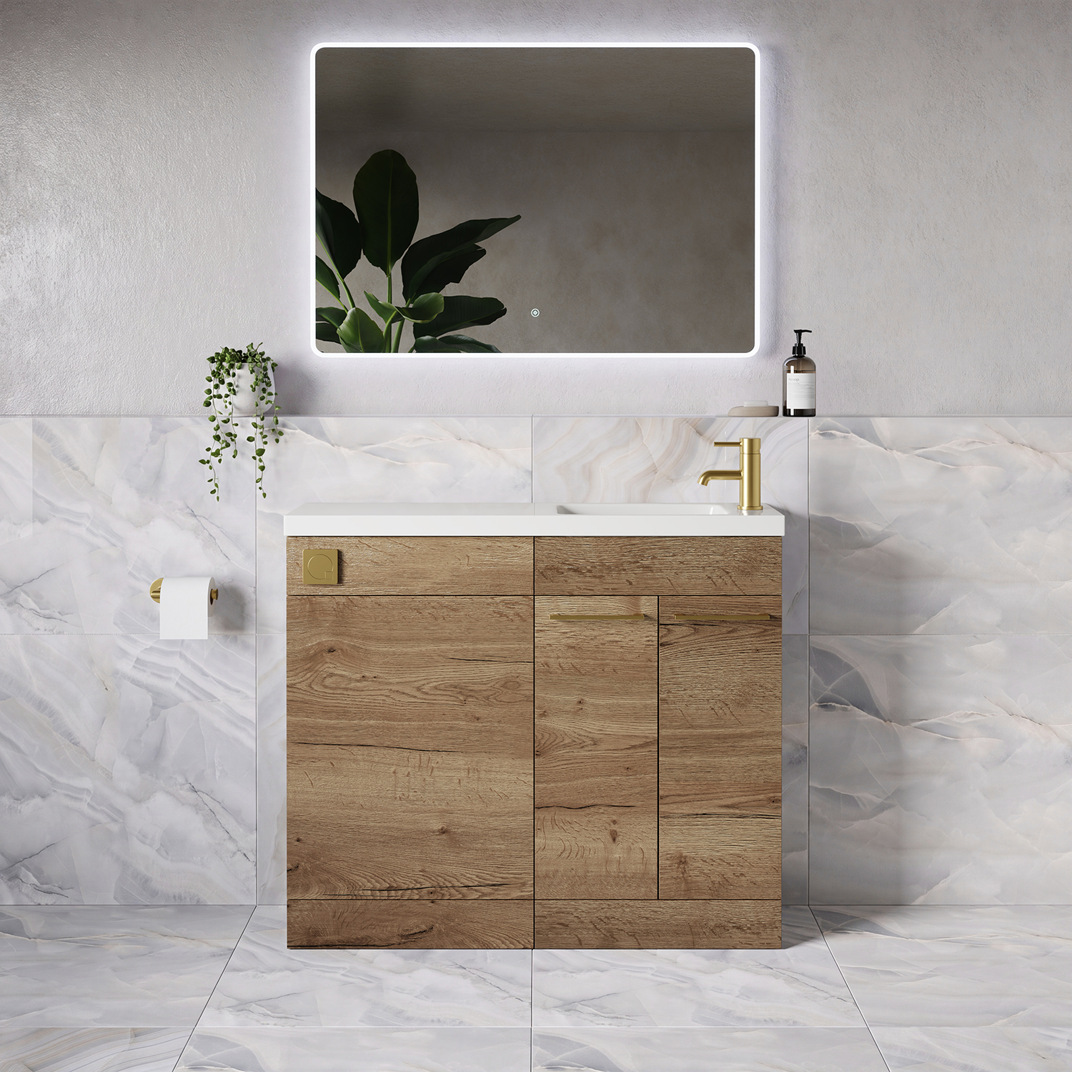 Napoli 250 2 Door Vanity Unit Toilet Suite with Round Silvo Basin