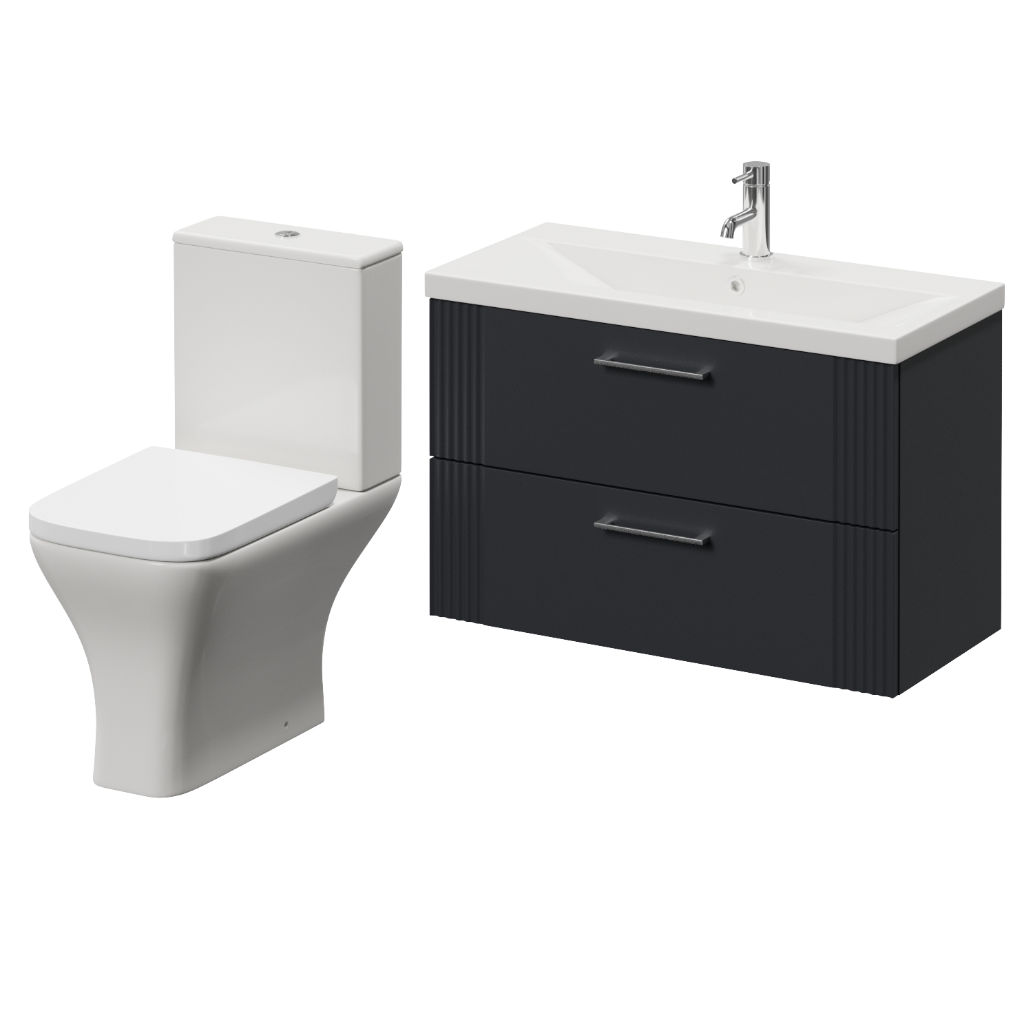Avant Wall Mounted 2 Drawer Vanity Unit and Kingston Toilet Suite with Glide Basin