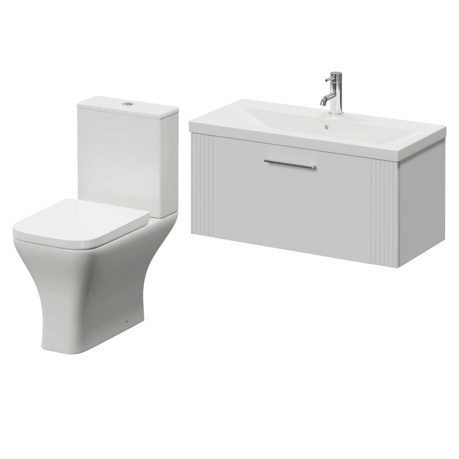 Avant Wall Mounted Single Drawer Vanity Unit and Kingston Toilet Suite with Glide Basin