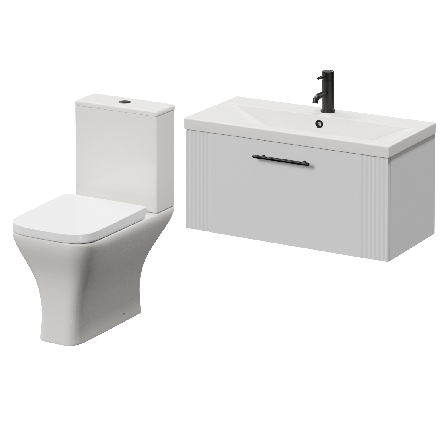 Avant Wall Mounted Single Drawer Vanity Unit and Kingston Toilet Suite with Glide Basin