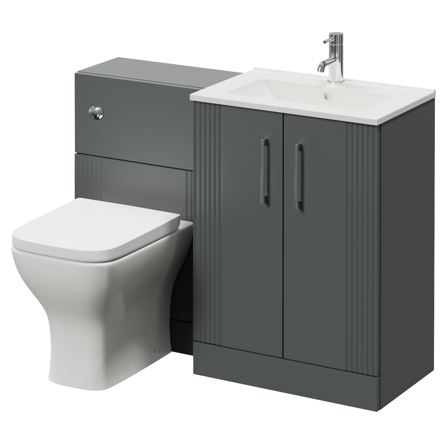 Avant 2 Door Vanity Unit and Toilet Suite with Angel Basin