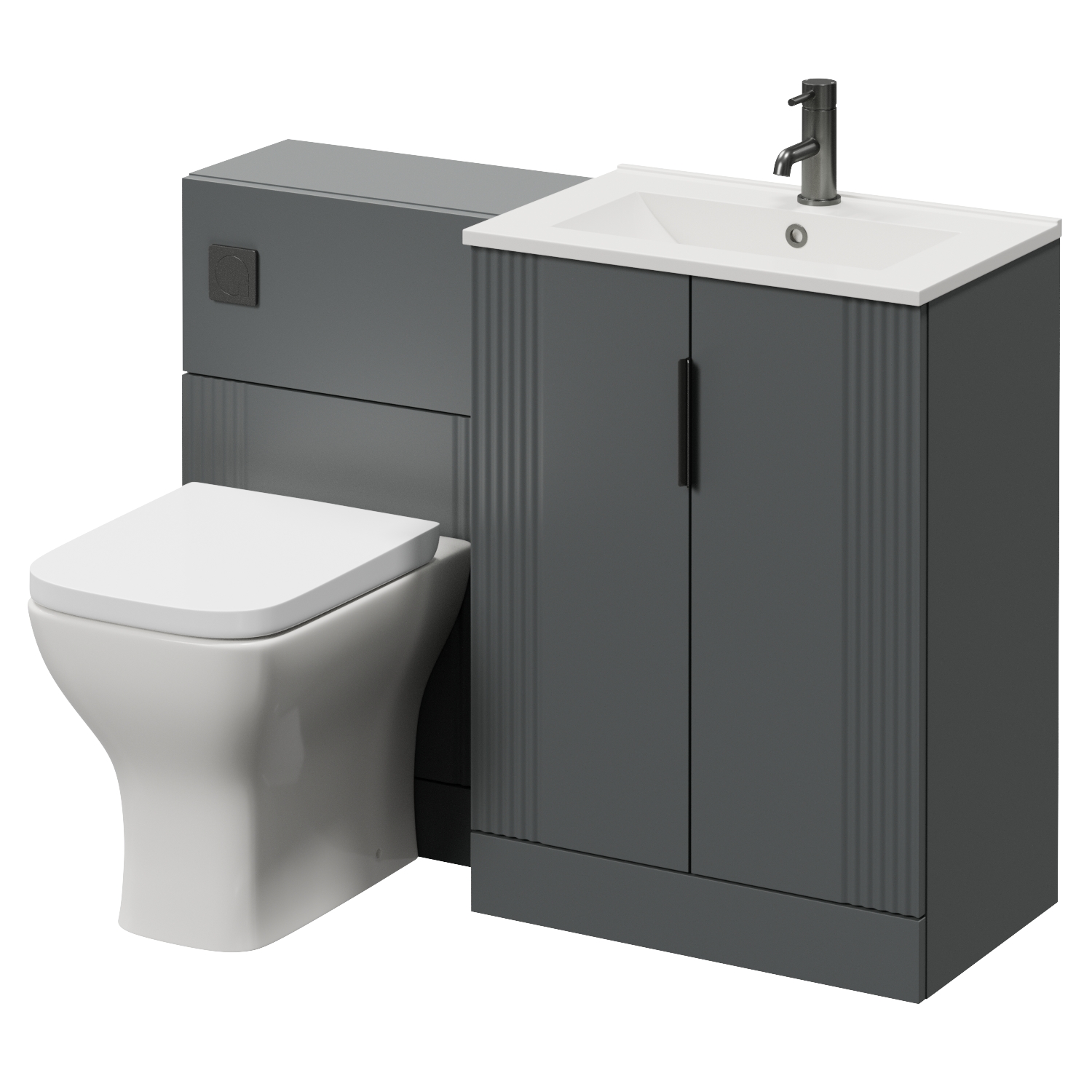 Avant 2 Door Vanity Unit and Toilet Suite with Angel Basin