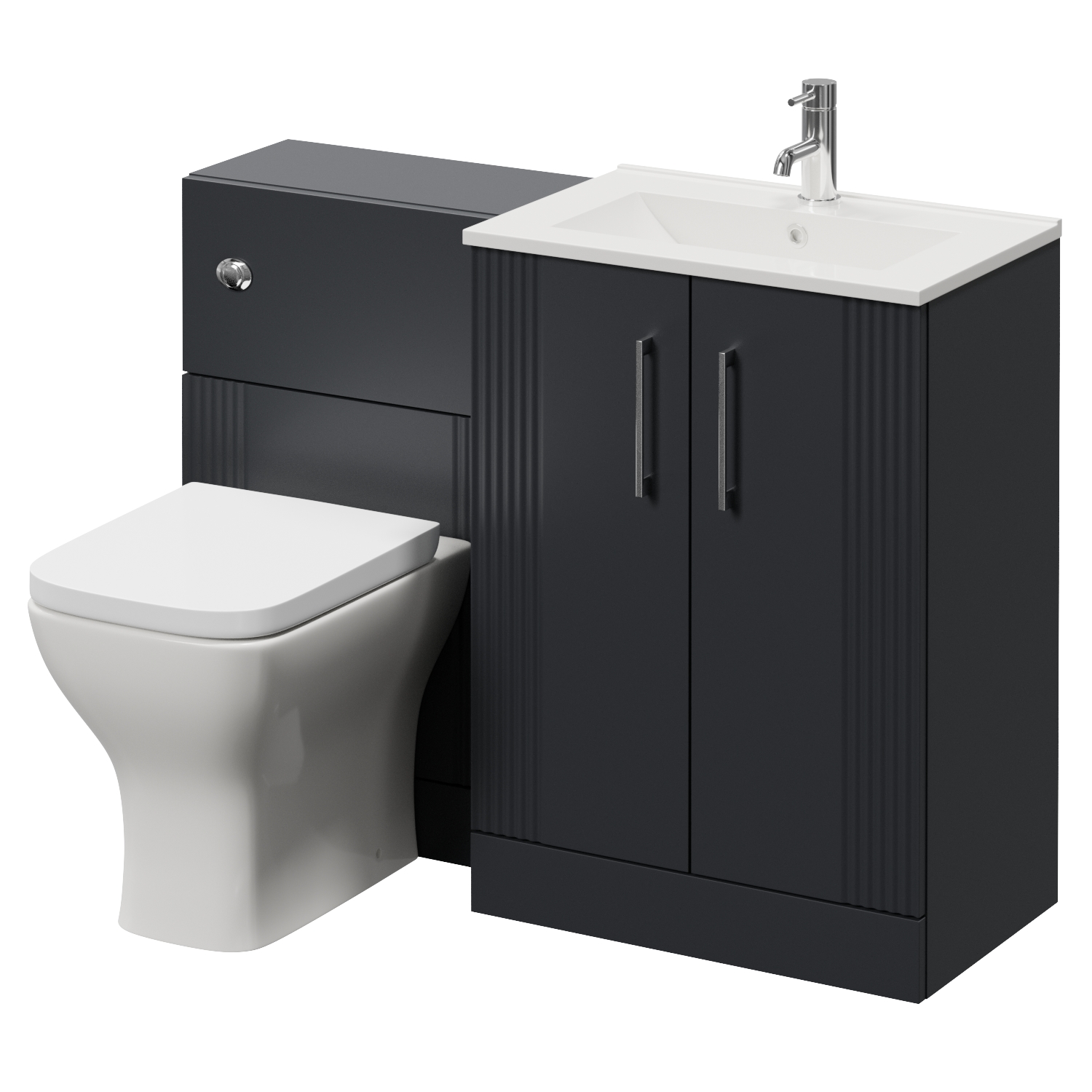 Avant 2 Door Vanity Unit and Toilet Suite with Angel Basin