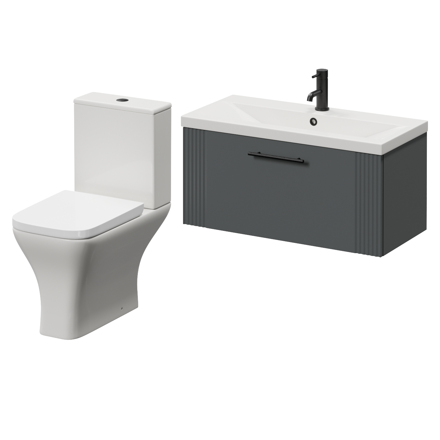 Avant Wall Mounted Single Drawer Vanity Unit and Kingston Toilet Suite with Glide Basin