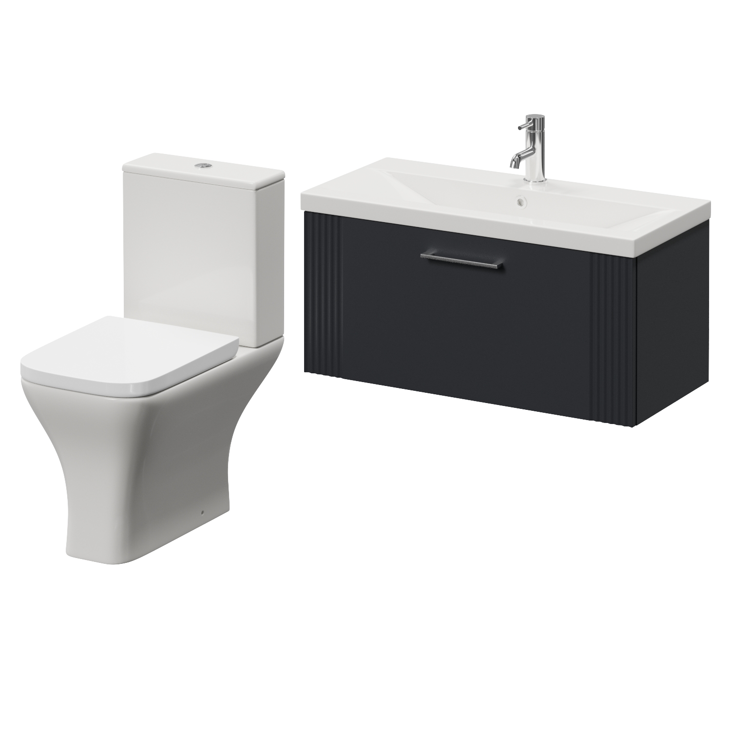 Avant Wall Mounted Single Drawer Vanity Unit and Kingston Toilet Suite with Glide Basin