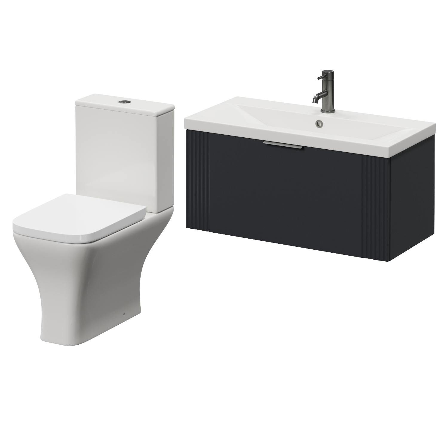 Avant Wall Mounted Single Drawer Vanity Unit and Kingston Toilet Suite with Glide Basin