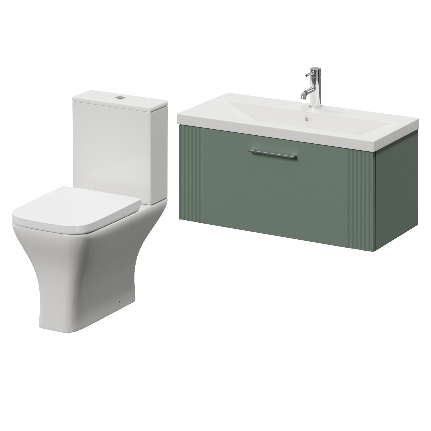Avant Wall Mounted Single Drawer Vanity Unit and Kingston Toilet Suite with Glide Basin