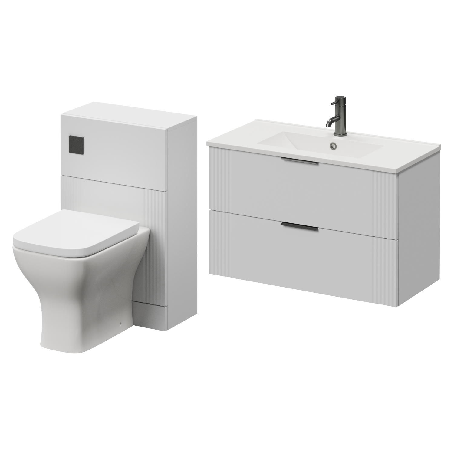 Avant Wall Mounted 2 Drawer Vanity Unit and Toilet Suite with Angel Basin