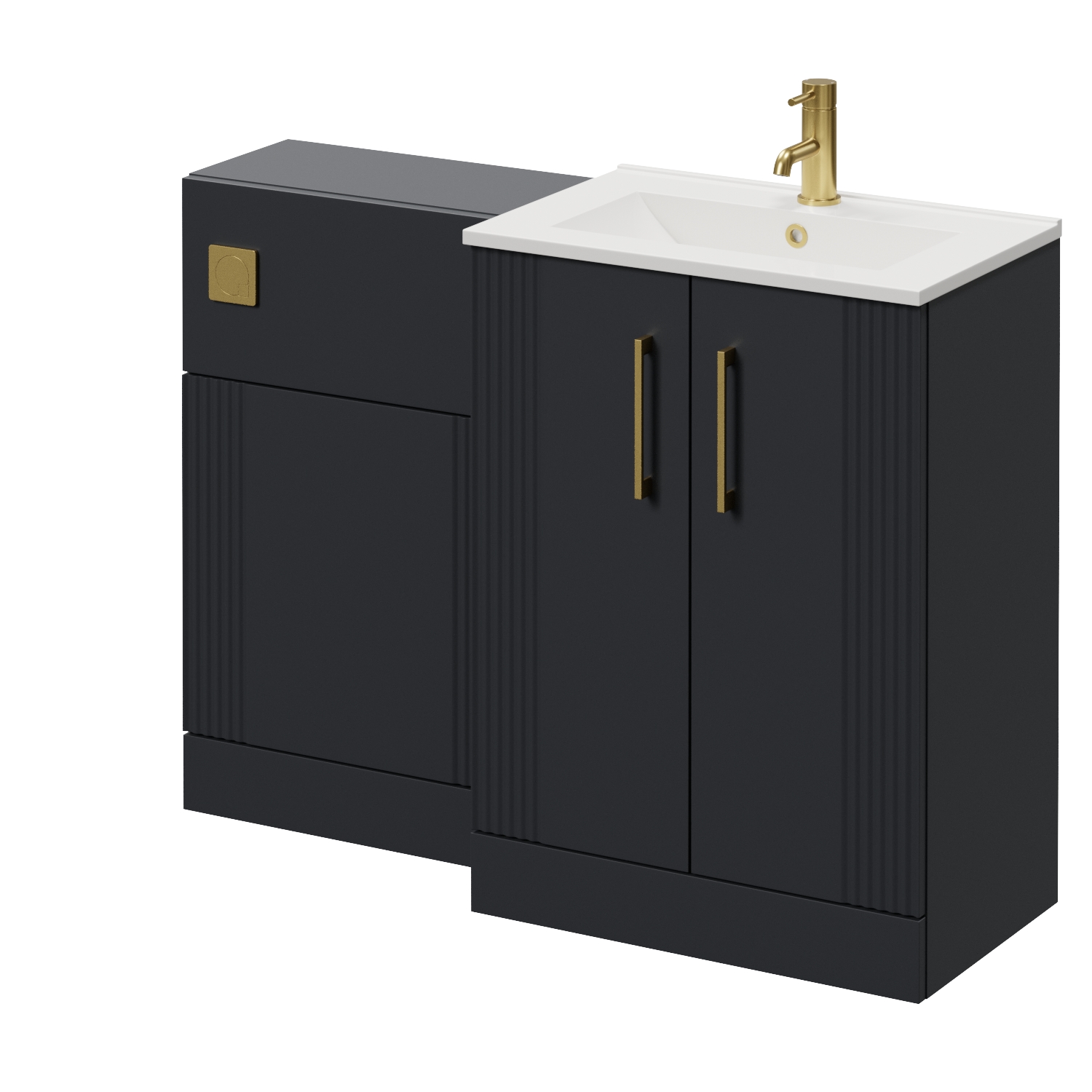 Avant 2 Door Vanity Unit and Toilet Suite with Angel Basin