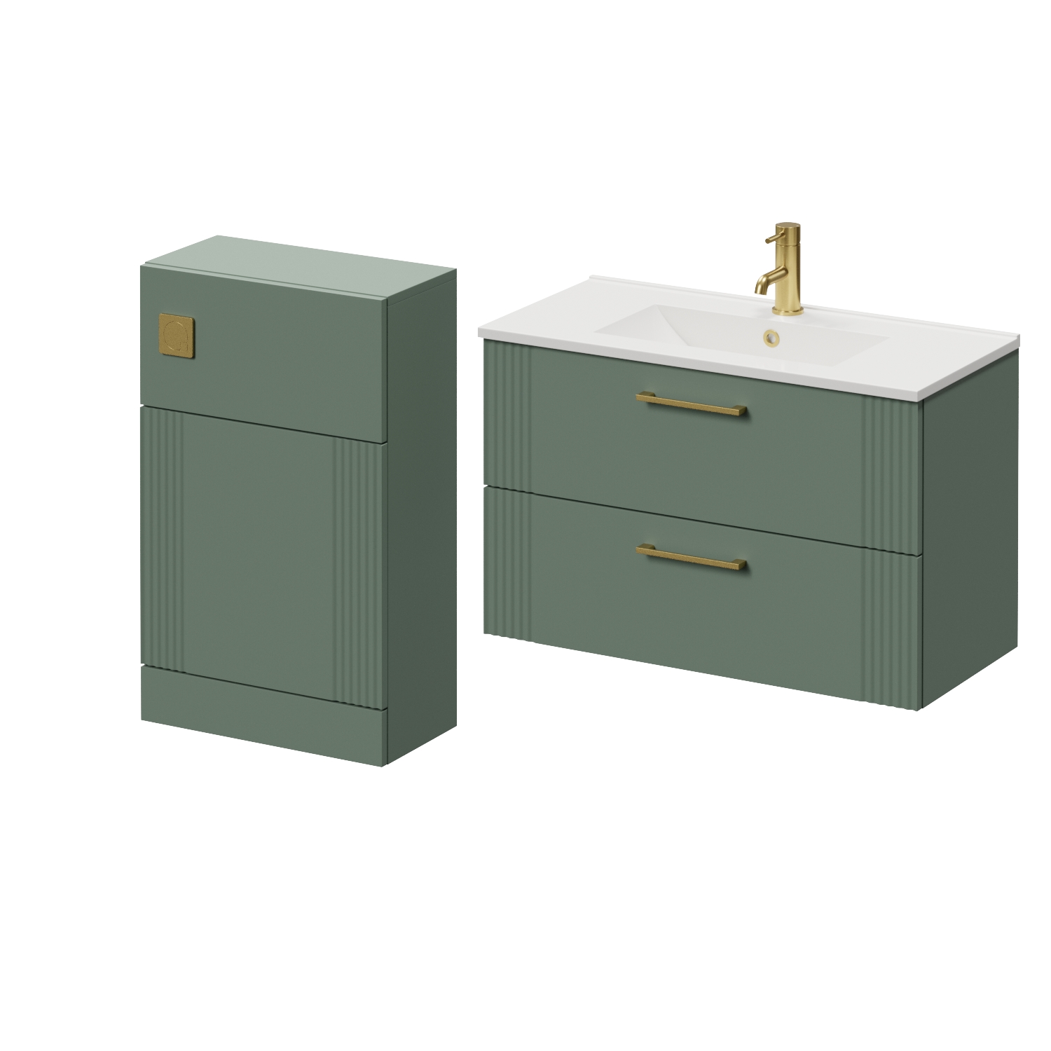 Avant Wall Mounted 2 Drawer Vanity Unit and Toilet Suite with Angel Basin