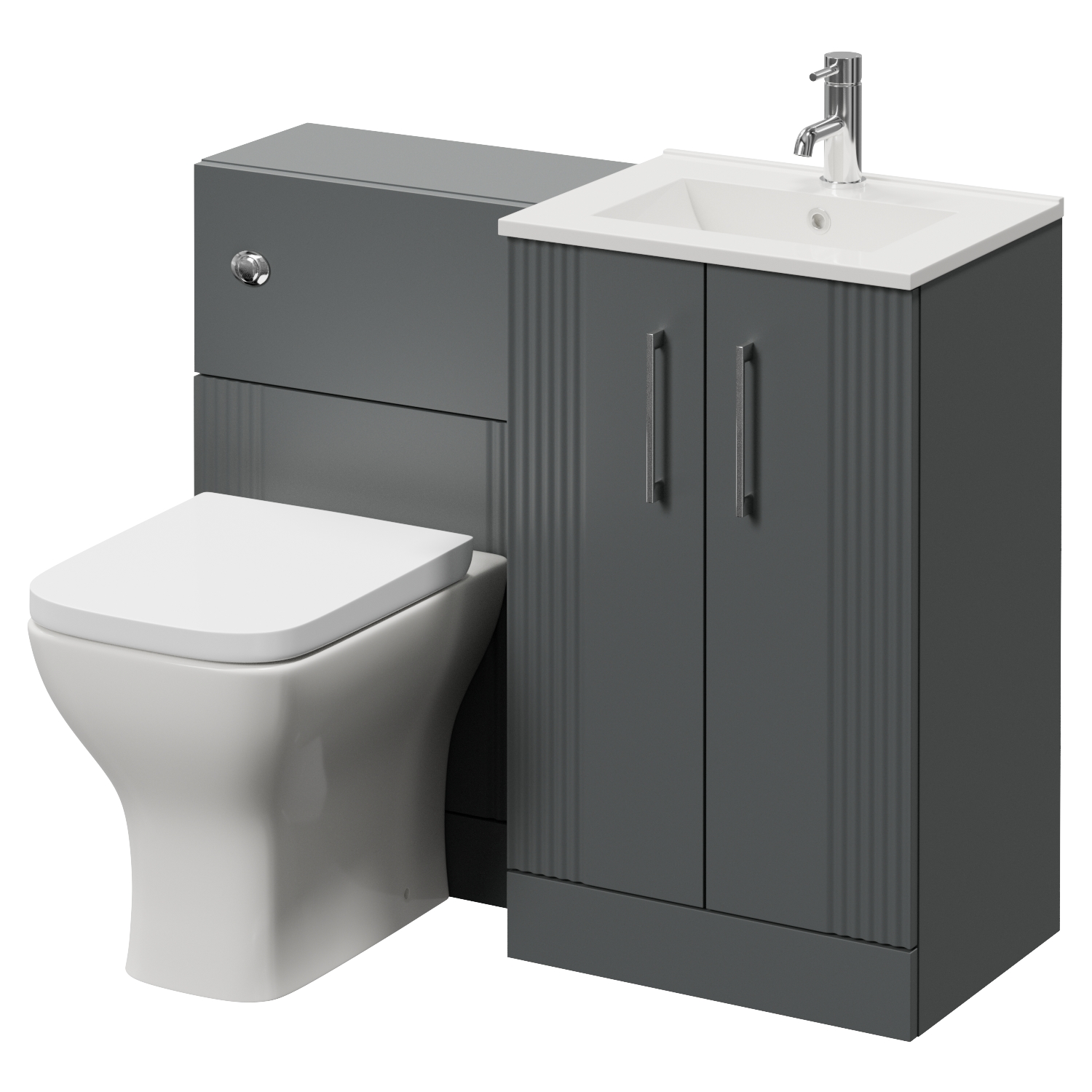 Avant 2 Door Vanity Unit and Toilet Suite with Angel Basin