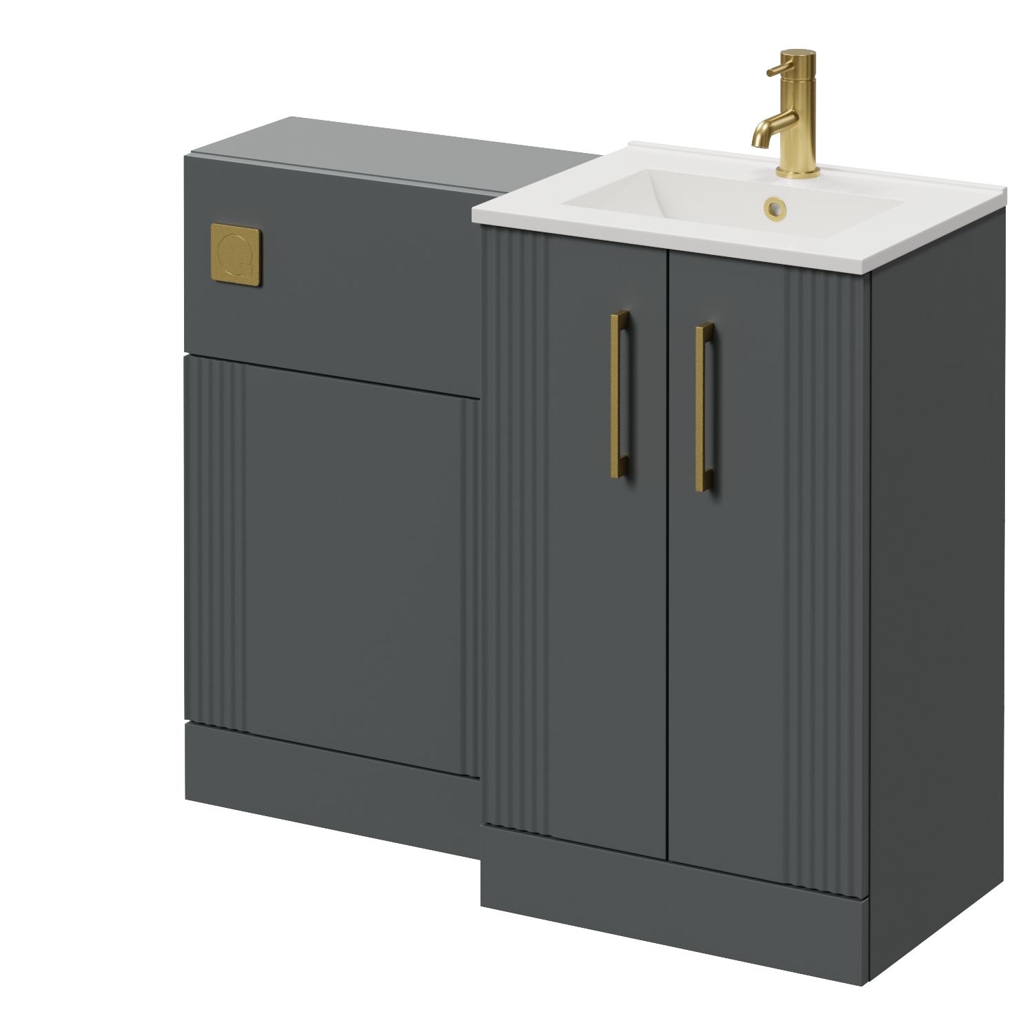 Avant 2 Door Vanity Unit and Toilet Suite with Angel Basin