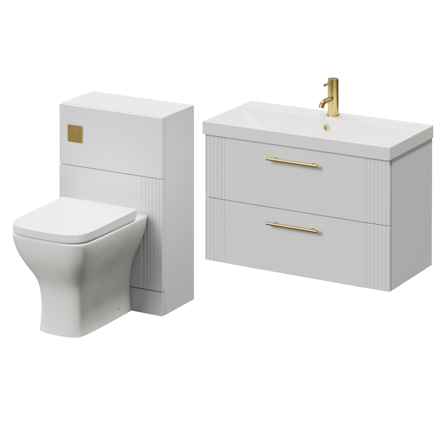 Avant Wall Mounted 2 Drawer Vanity Unit and Toilet Suite with Rimini Basin