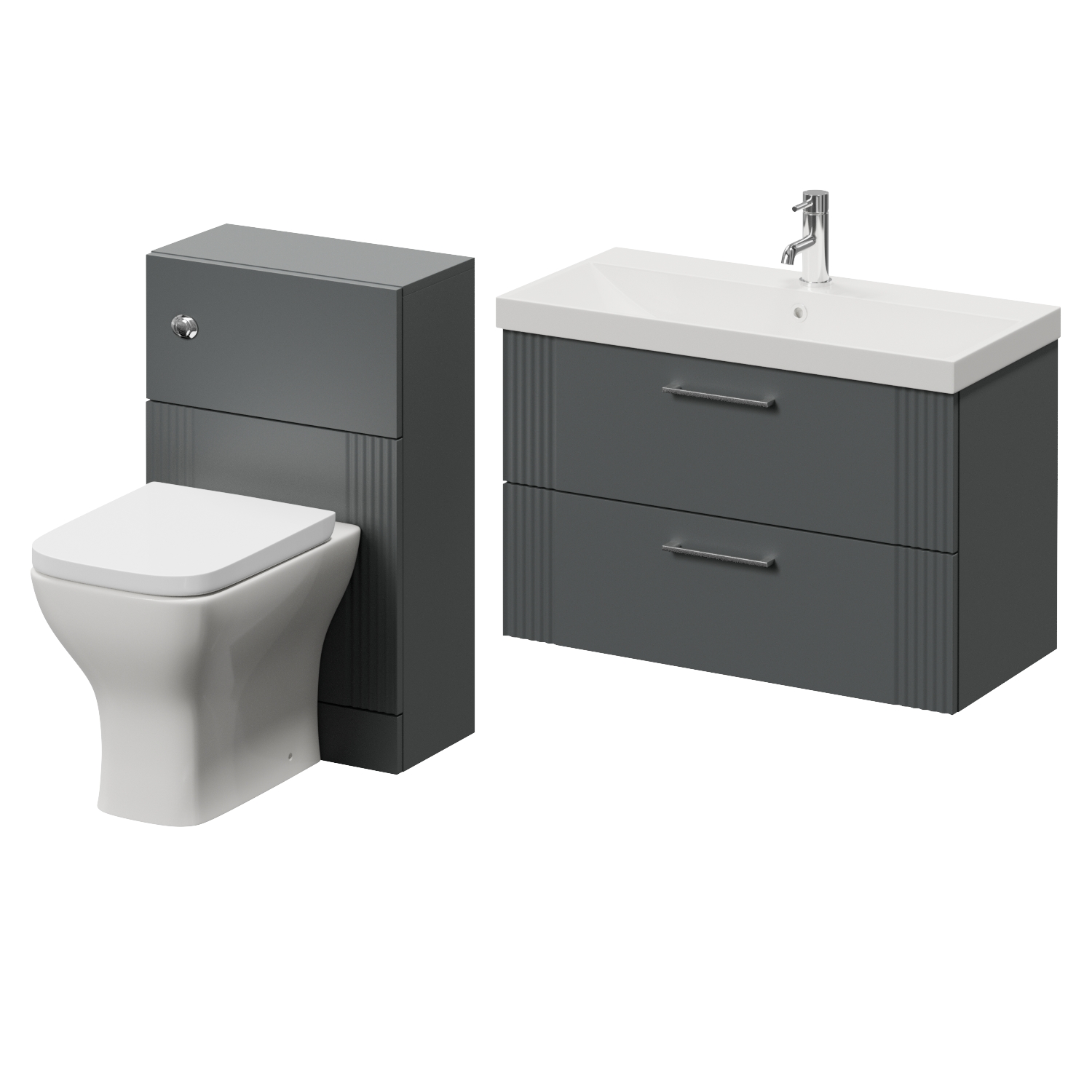 Avant Wall Mounted 2 Drawer Vanity Unit and Toilet Suite with Rimini Basin