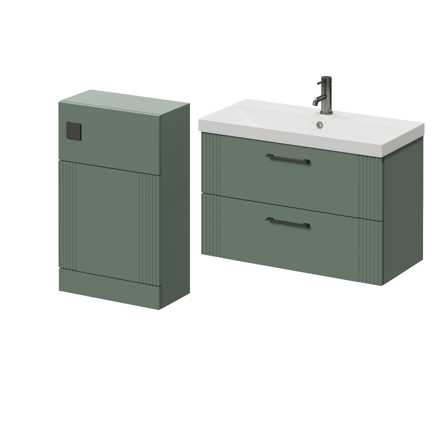 Avant Wall Mounted 2 Drawer Vanity Unit and Toilet Suite with Rimini Basin
