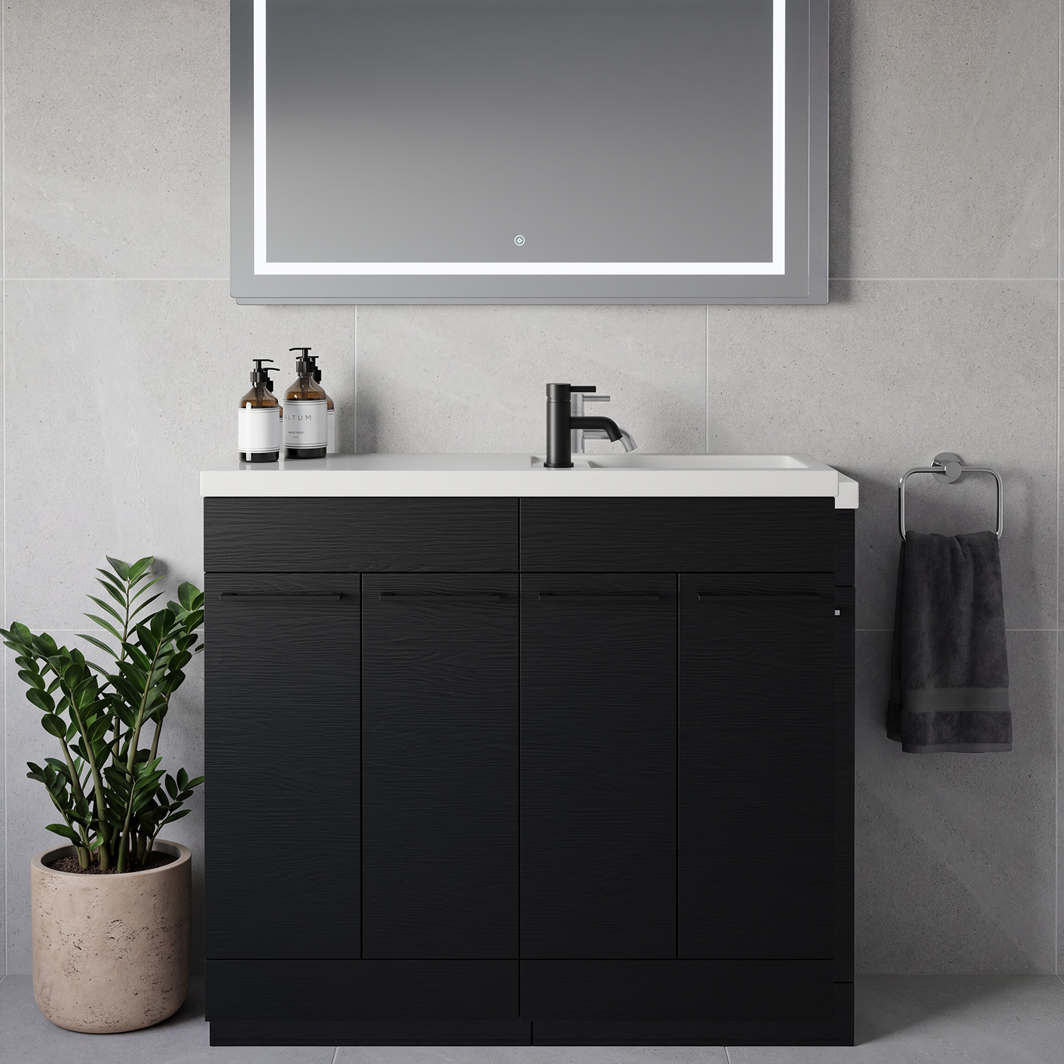Napoli 250 4 Door Vanity Unit with Square Silvo Basin