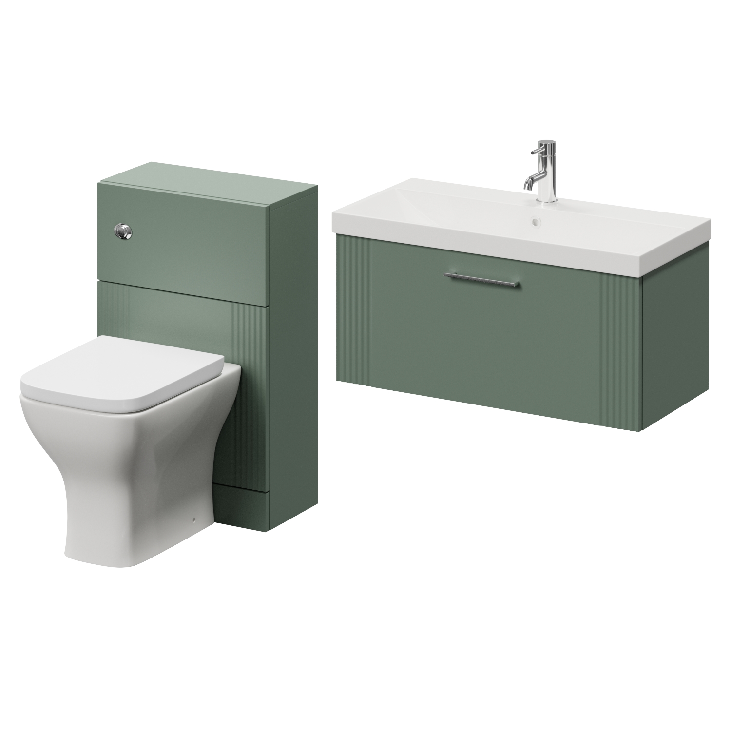 Avant Wall Mounted Single Drawer Vanity Unit and Toilet Suite with Rimini Basin