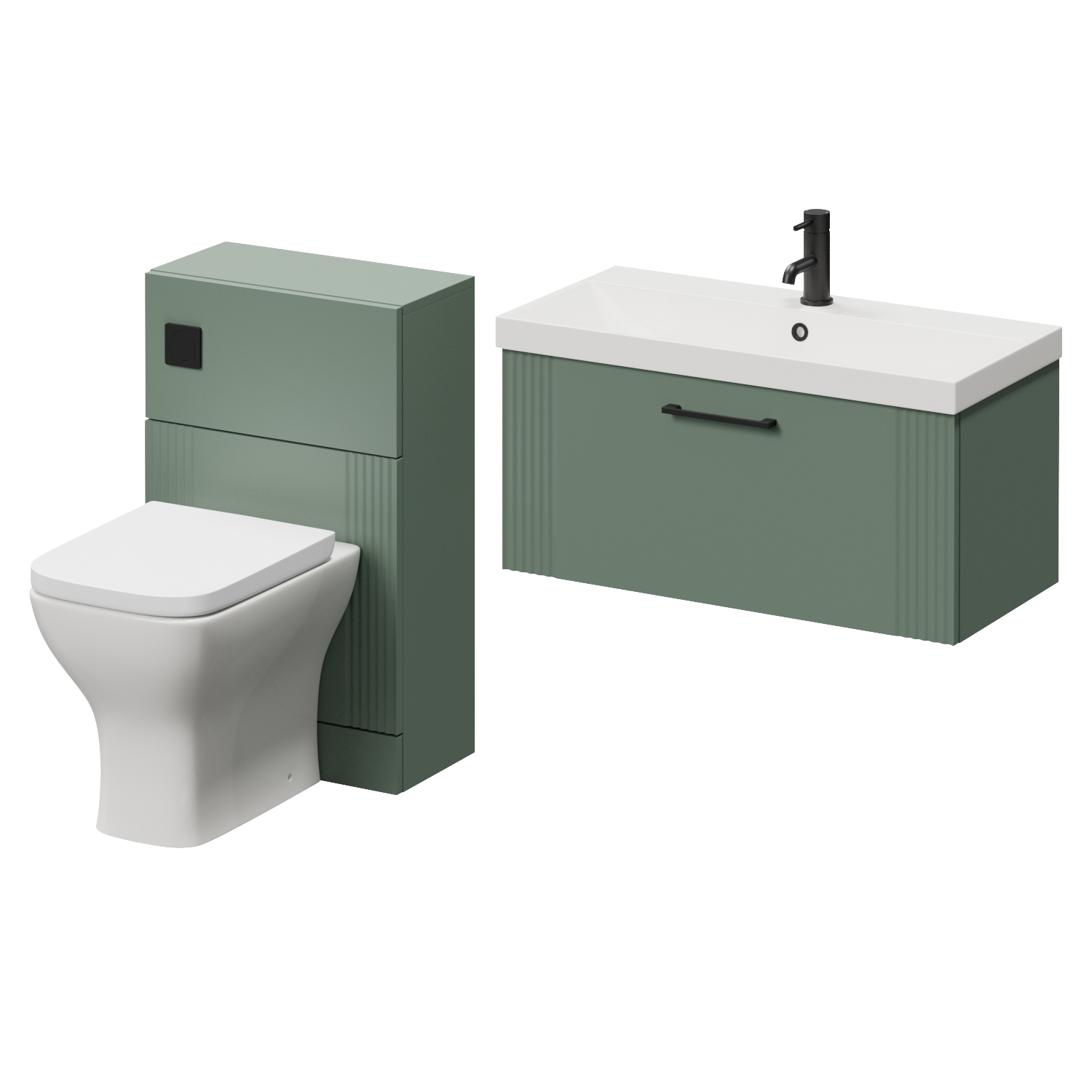Avant Wall Mounted Single Drawer Vanity Unit and Toilet Suite with Rimini Basin