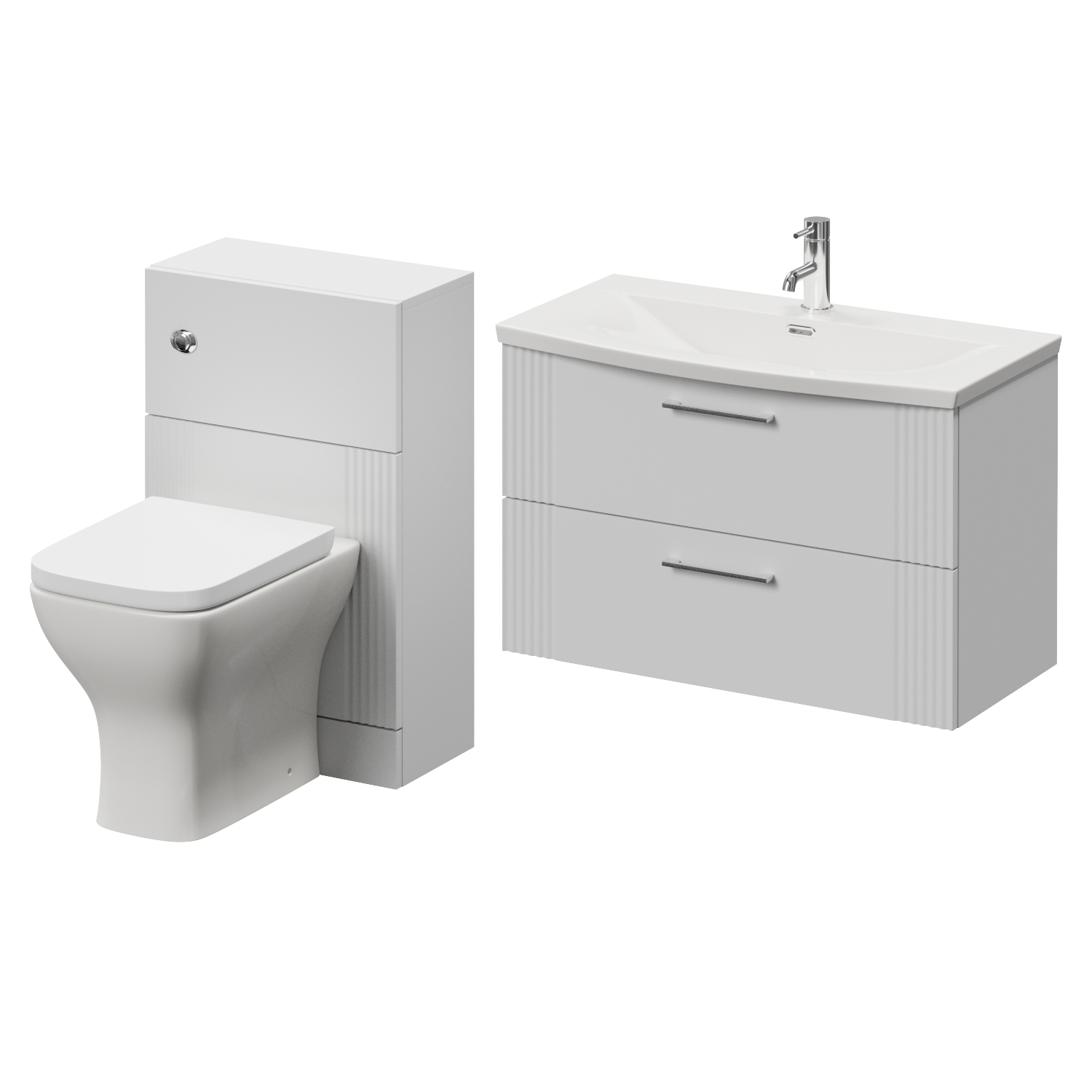 Avant Wall Mounted 2 Drawer Vanity Unit and Toilet Suite with Arc Basin