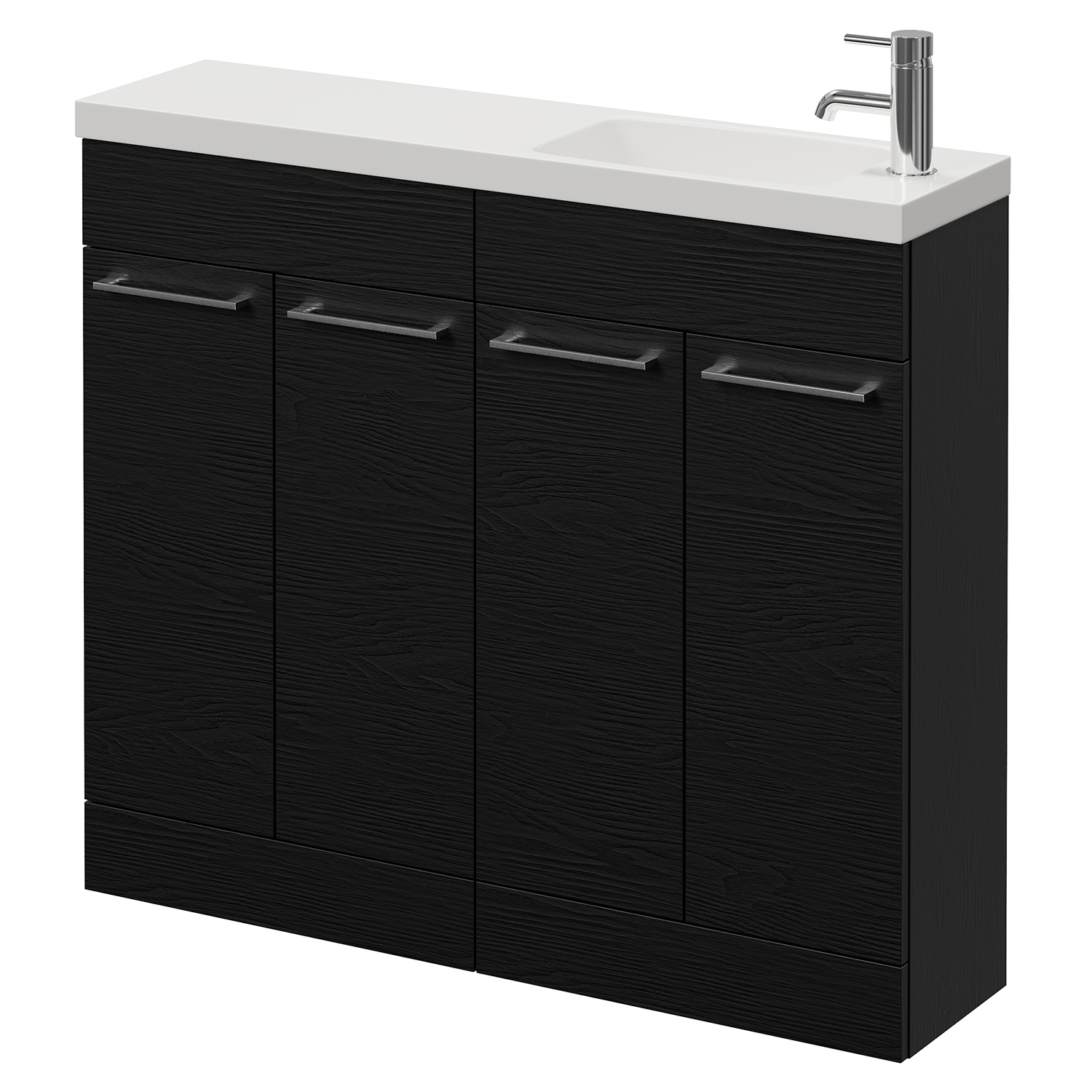 Napoli 250 4 Door Vanity Unit with Round Silvo Basin