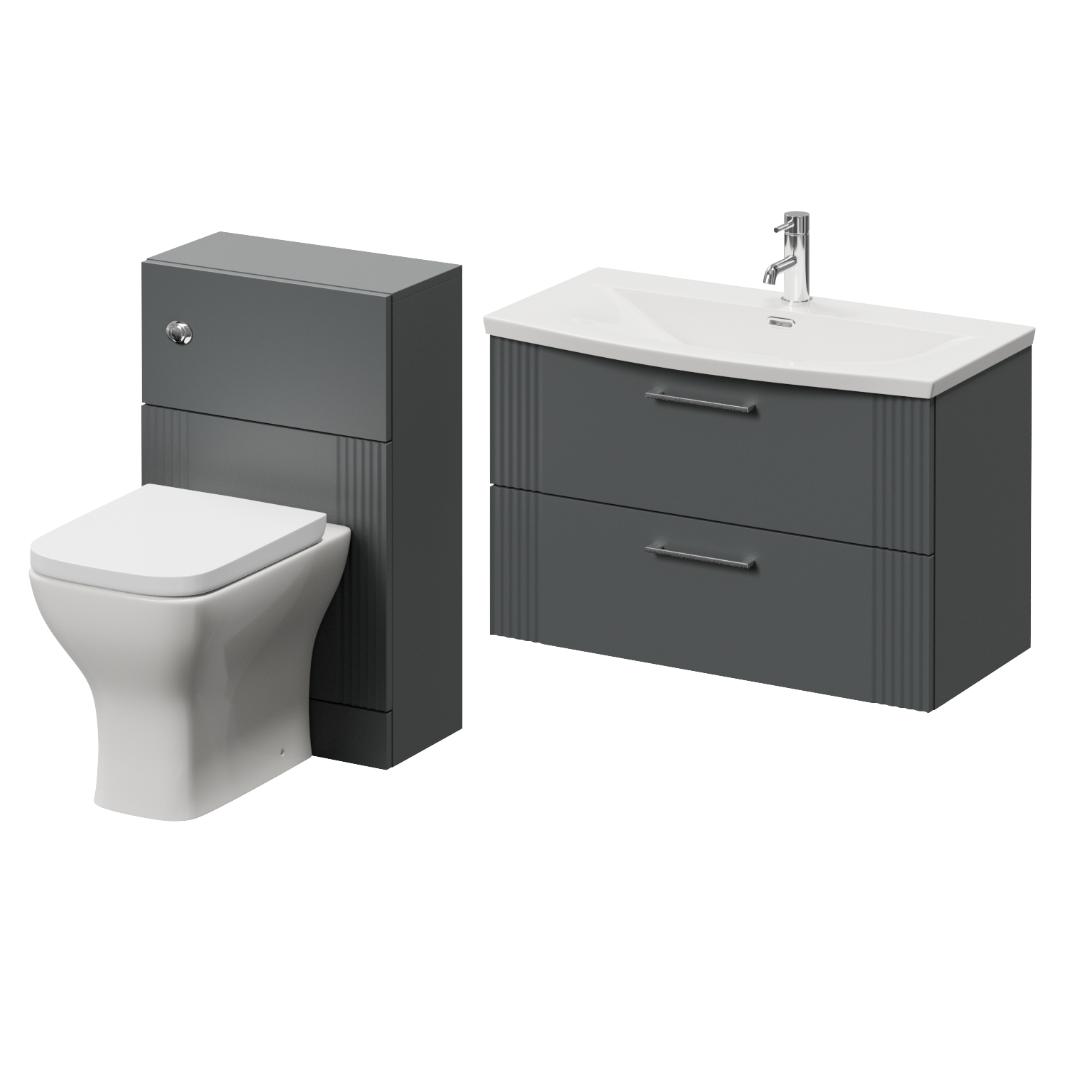 Avant Wall Mounted 2 Drawer Vanity Unit and Toilet Suite with Arc Basin