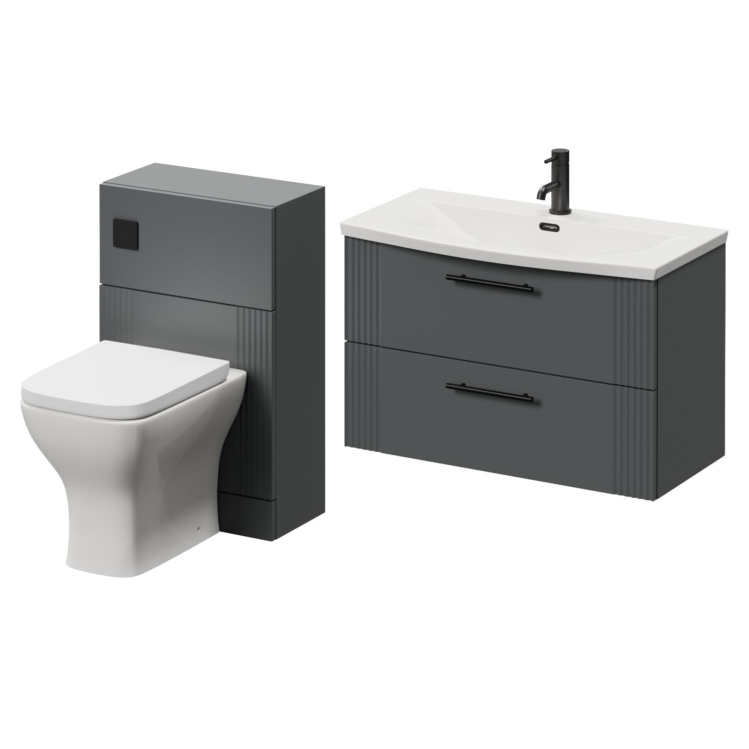 Avant Wall Mounted 2 Drawer Vanity Unit and Toilet Suite with Arc Basin