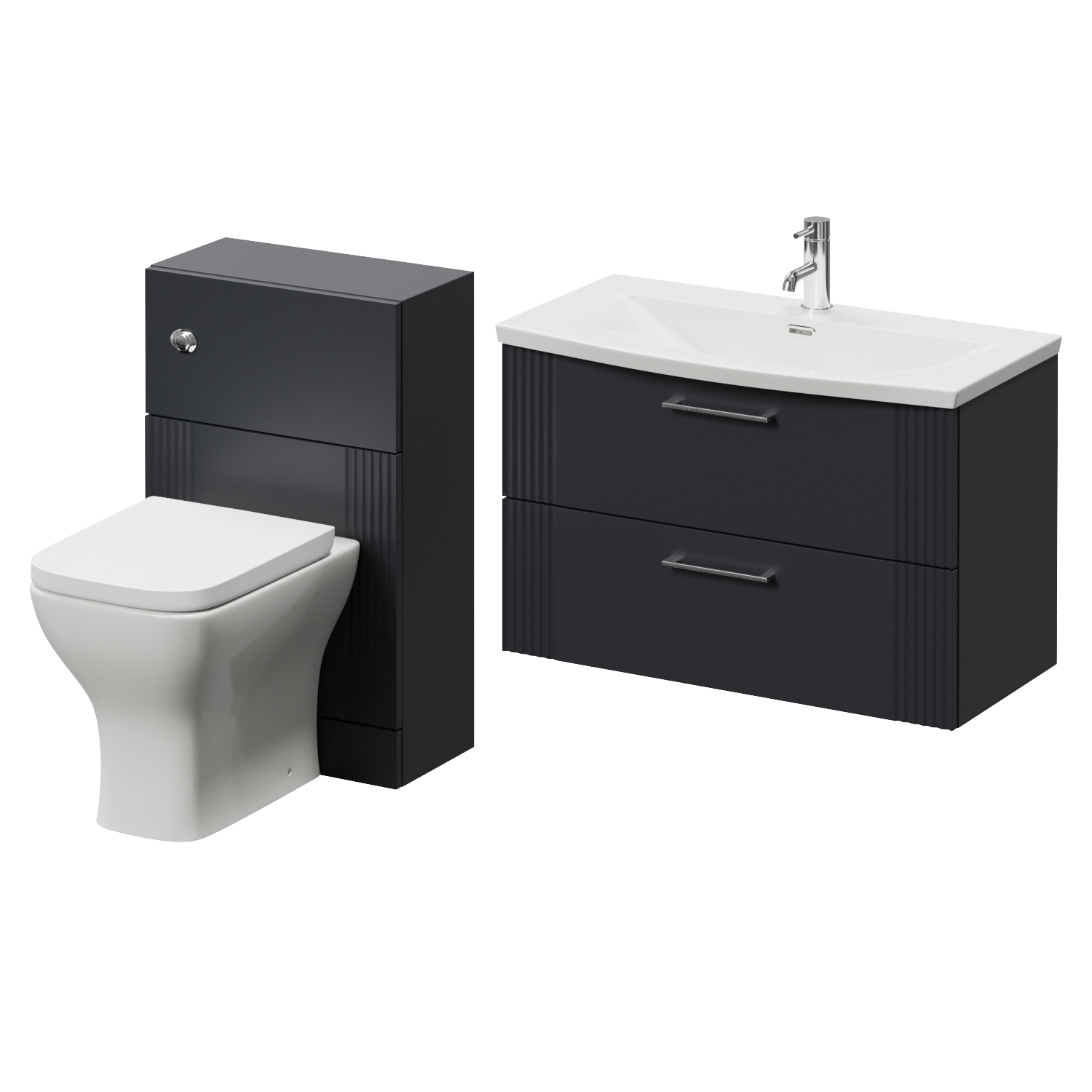Avant Wall Mounted 2 Drawer Vanity Unit and Toilet Suite with Arc Basin