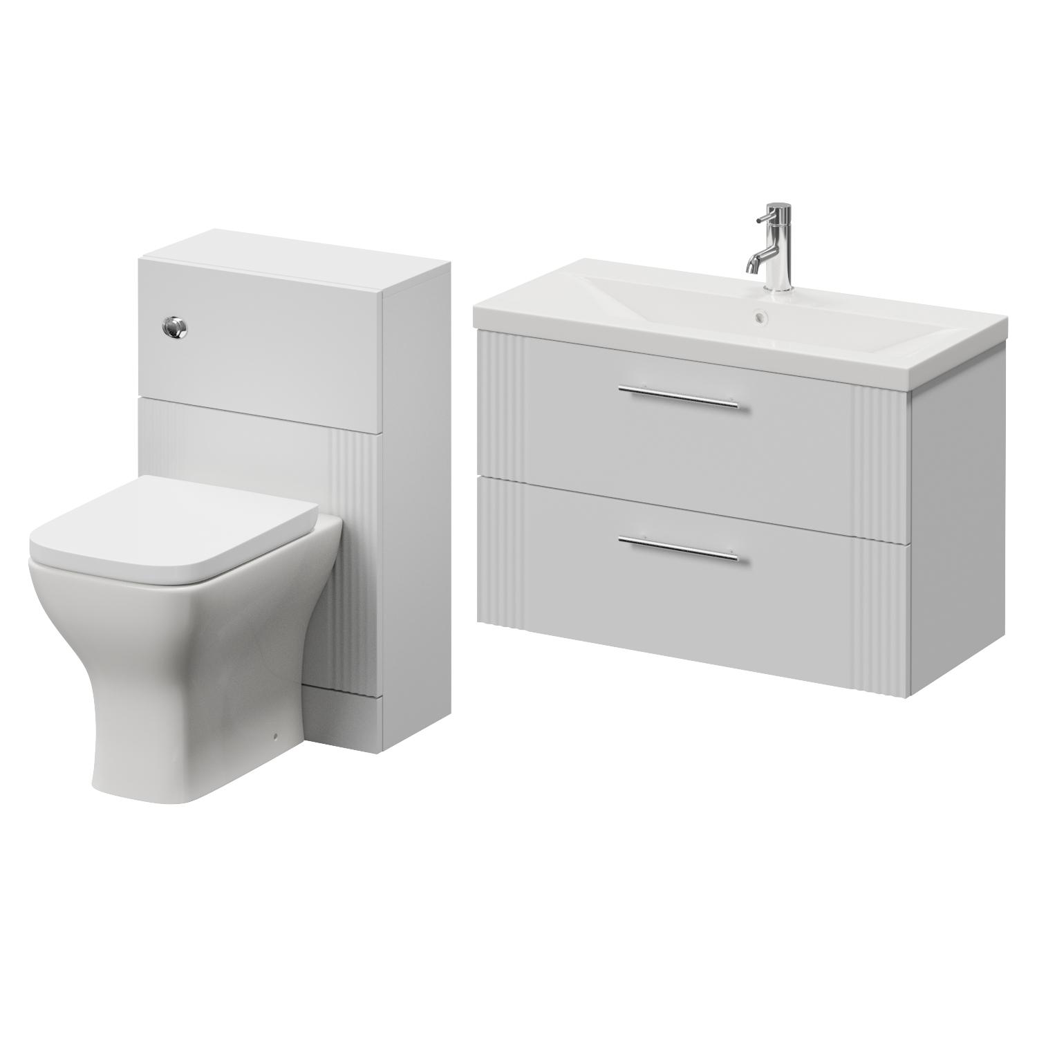 Avant Wall Mounted 2 Drawer Vanity Unit and Toilet Suite with Glide Basin