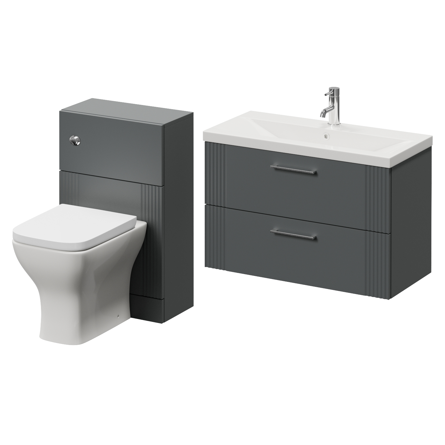 Avant Wall Mounted 2 Drawer Vanity Unit and Toilet Suite with Glide Basin